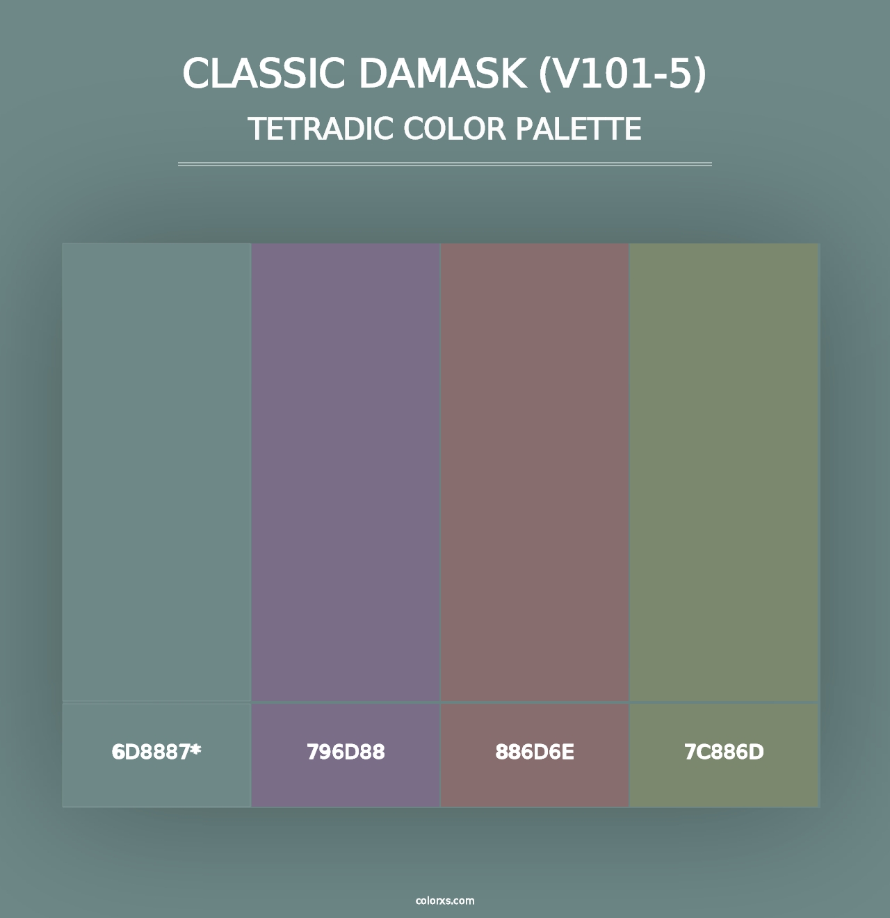 Classic Damask (V101-5) - Tetradic Color Palette