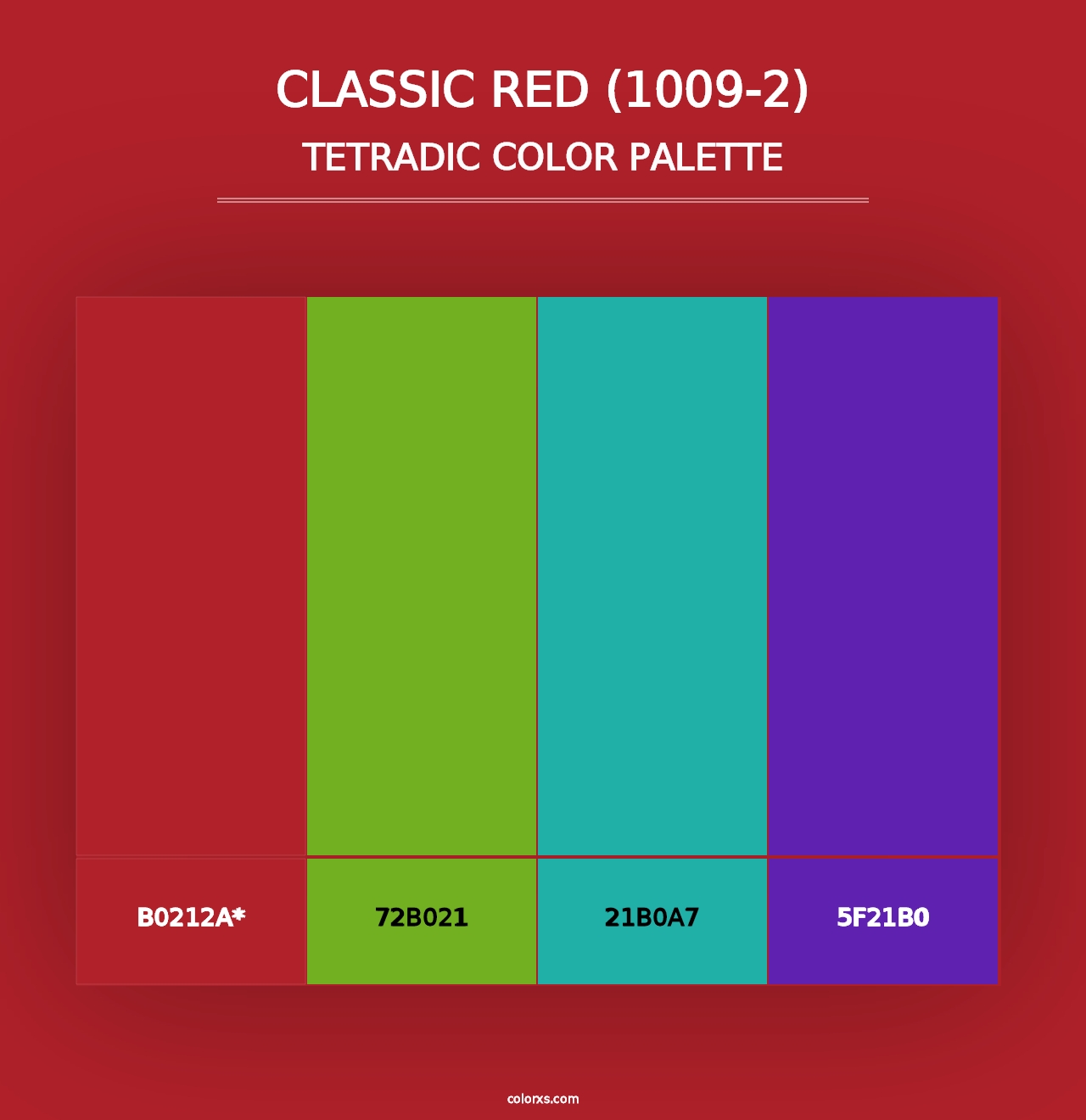 Classic Red (1009-2) - Tetradic Color Palette