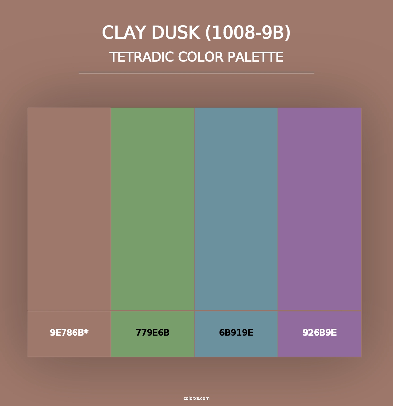 Clay Dusk (1008-9B) - Tetradic Color Palette