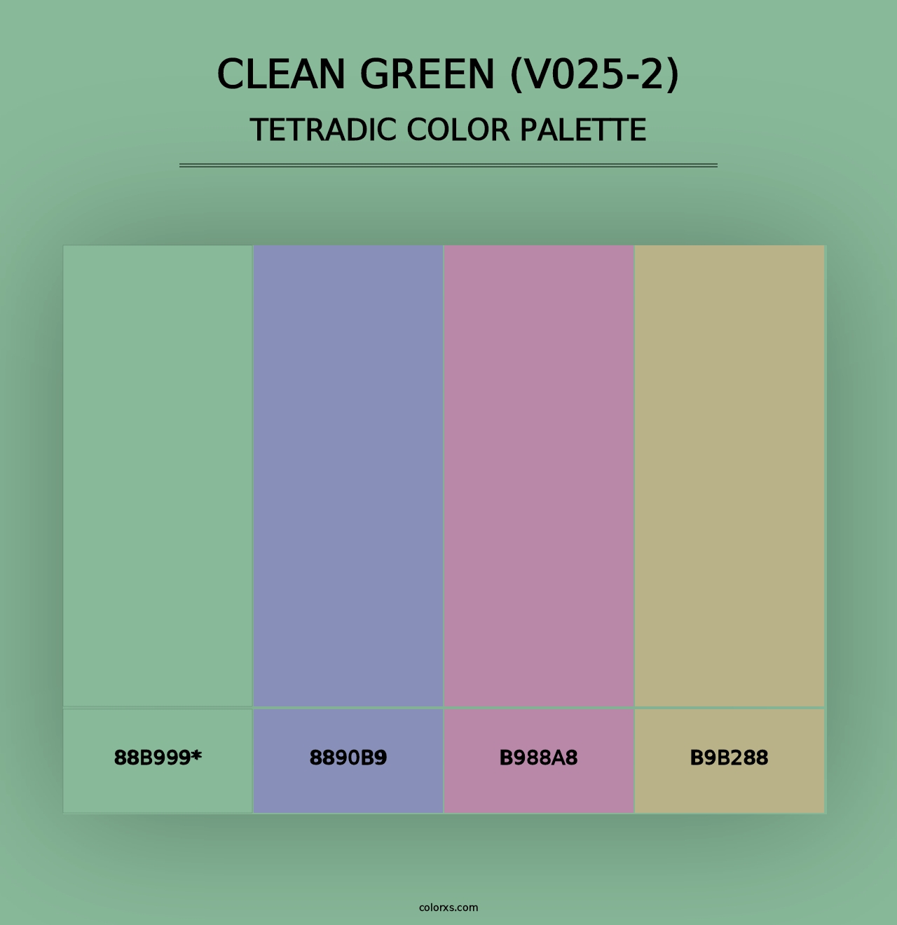 Clean Green (V025-2) - Tetradic Color Palette