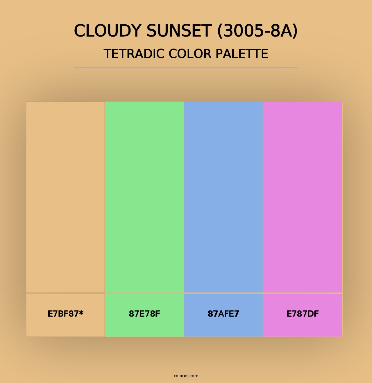 Cloudy Sunset (3005-8A) - Tetradic Color Palette