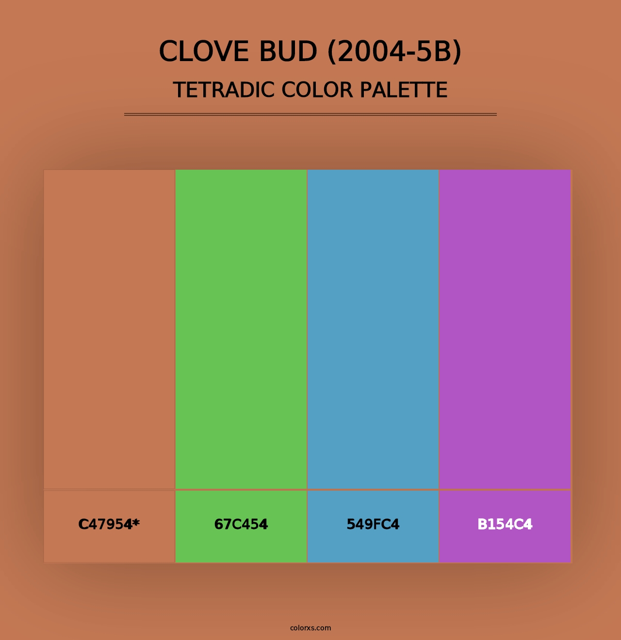 Clove Bud (2004-5B) - Tetradic Color Palette