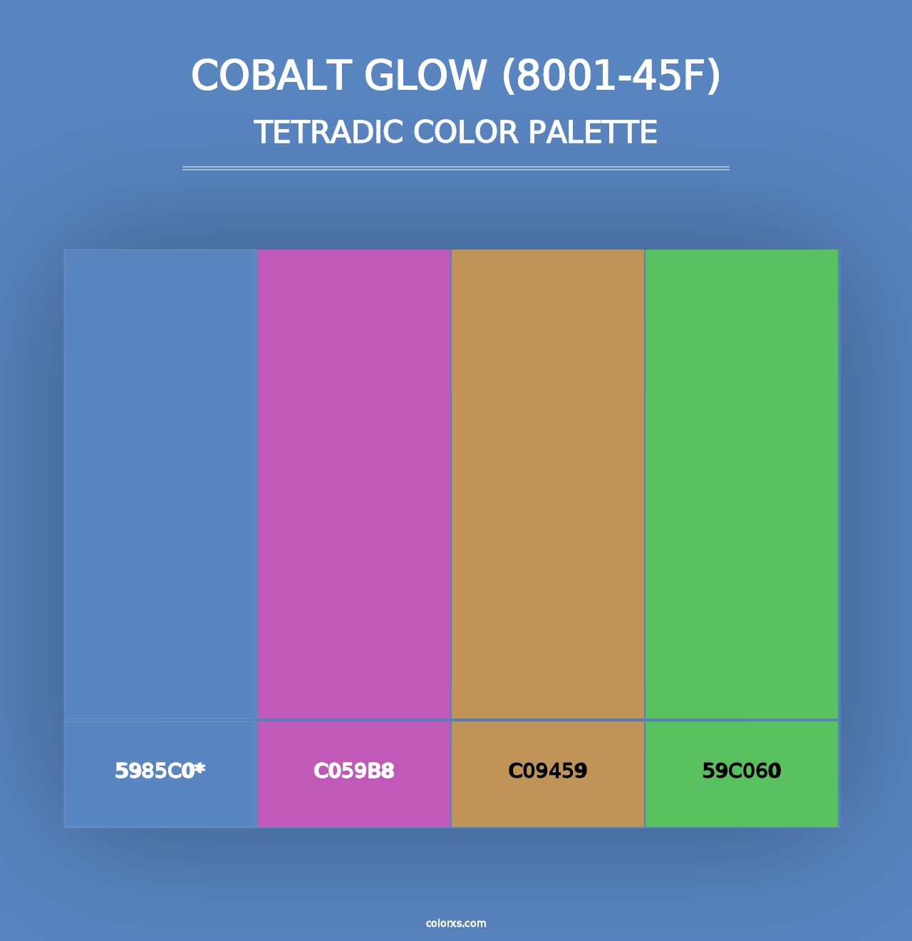 Cobalt Glow (8001-45F) - Tetradic Color Palette