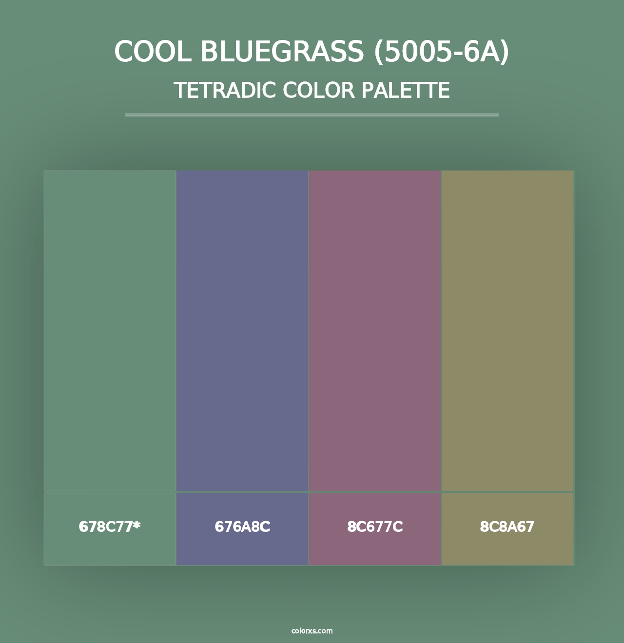 Cool Bluegrass (5005-6A) - Tetradic Color Palette