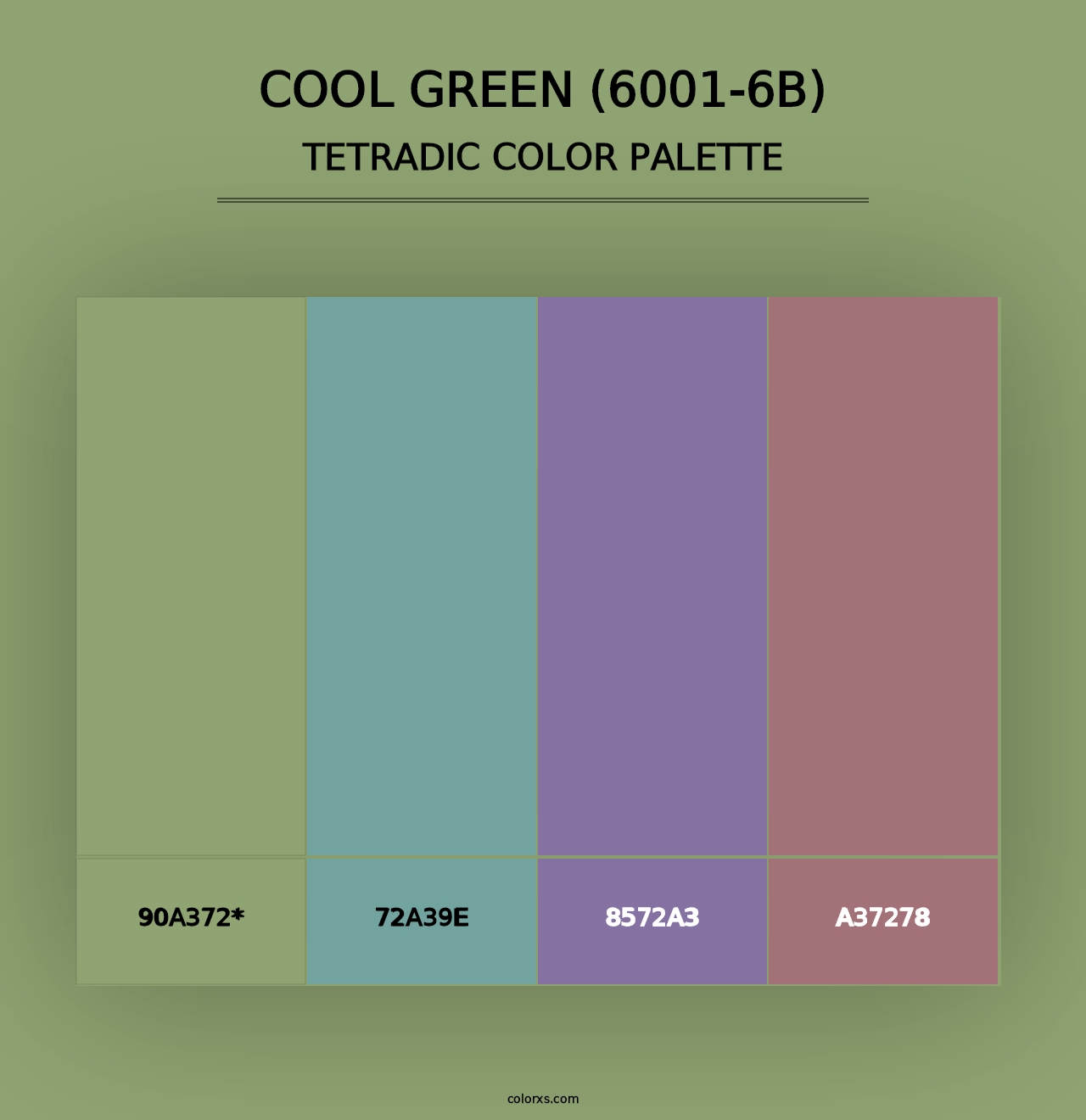 Cool Green (6001-6B) - Tetradic Color Palette