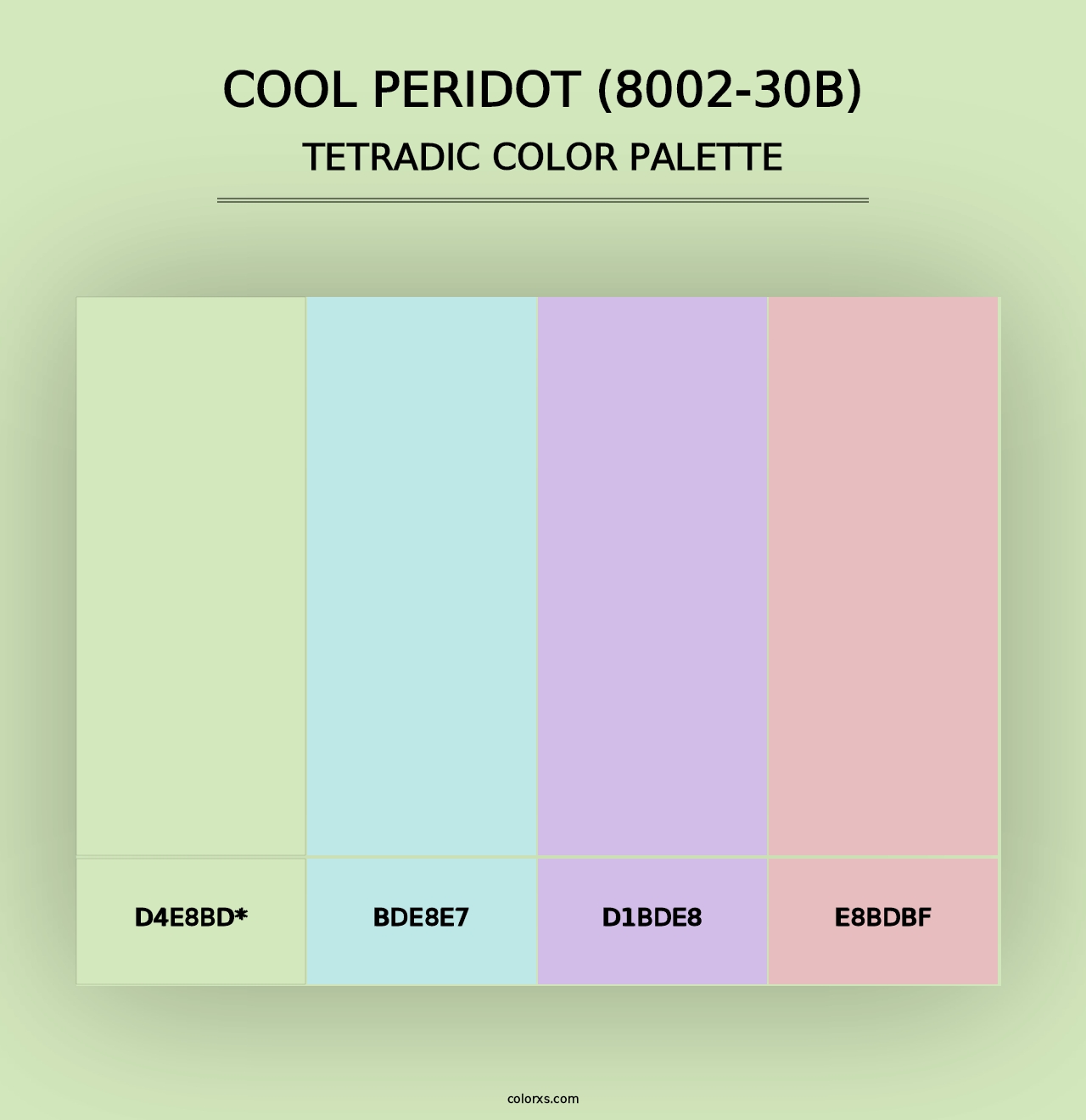 Cool Peridot (8002-30B) - Tetradic Color Palette