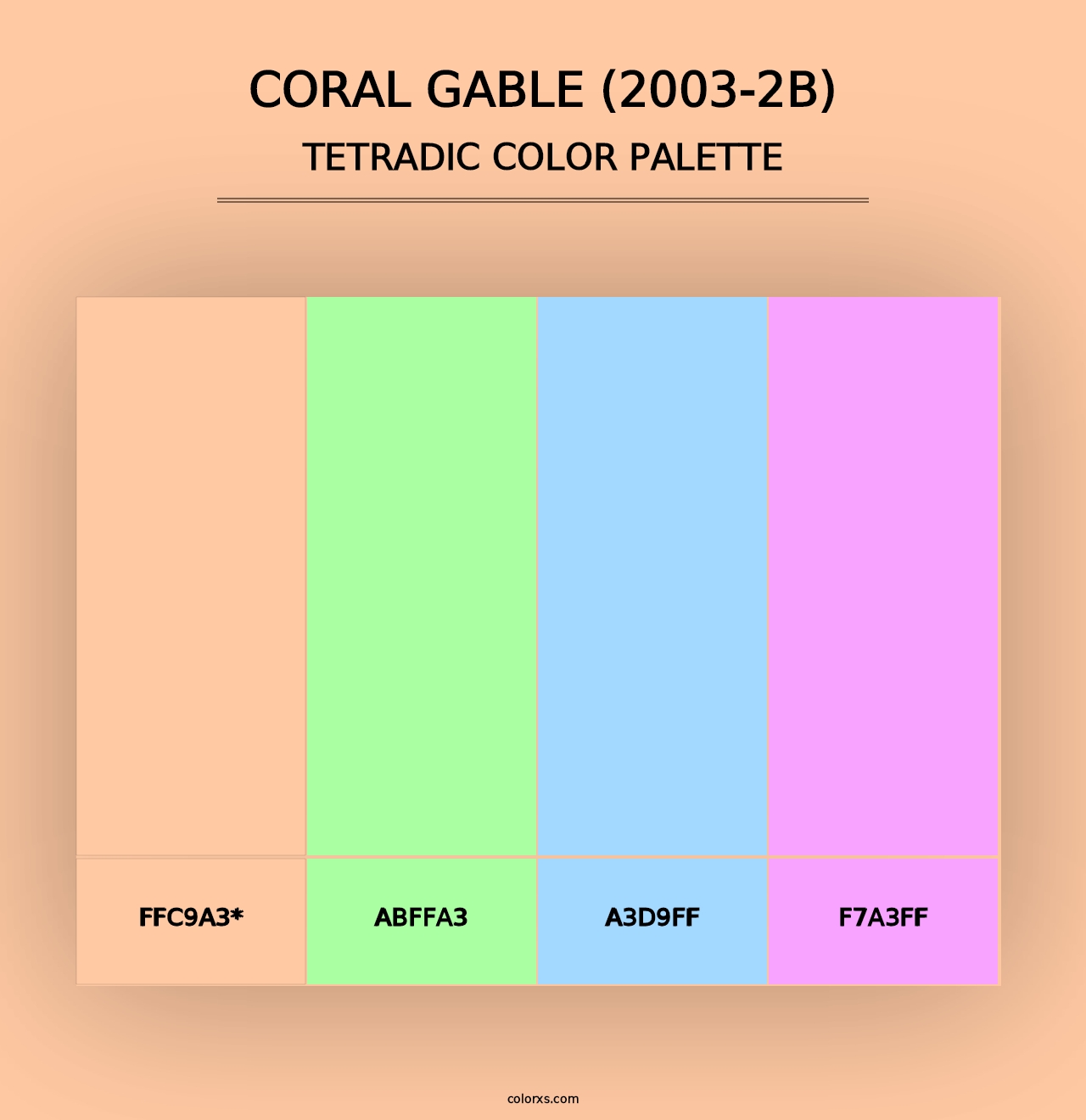 Coral Gable (2003-2B) - Tetradic Color Palette