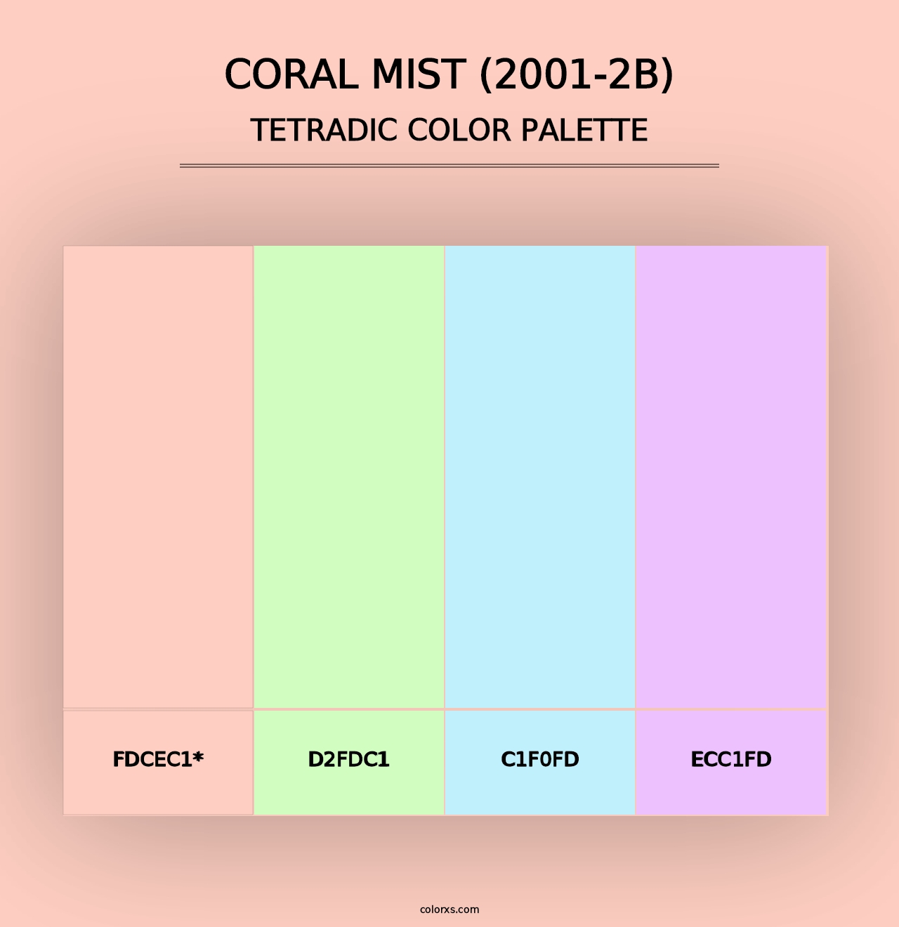 Coral Mist (2001-2B) - Tetradic Color Palette