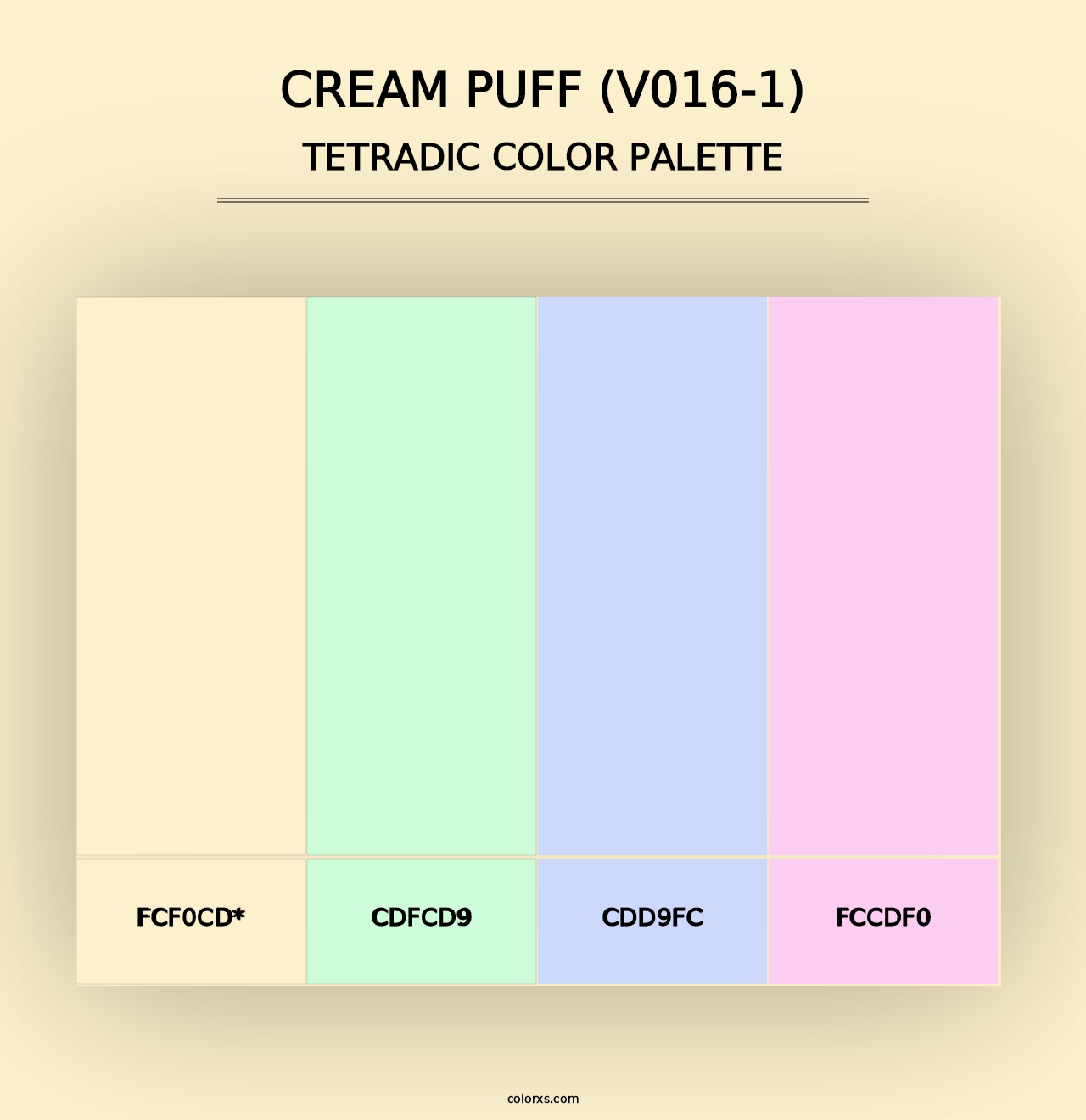 Cream Puff (V016-1) - Tetradic Color Palette