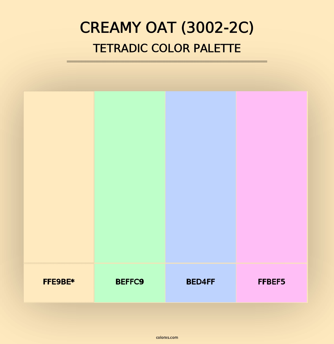 Creamy Oat (3002-2C) - Tetradic Color Palette