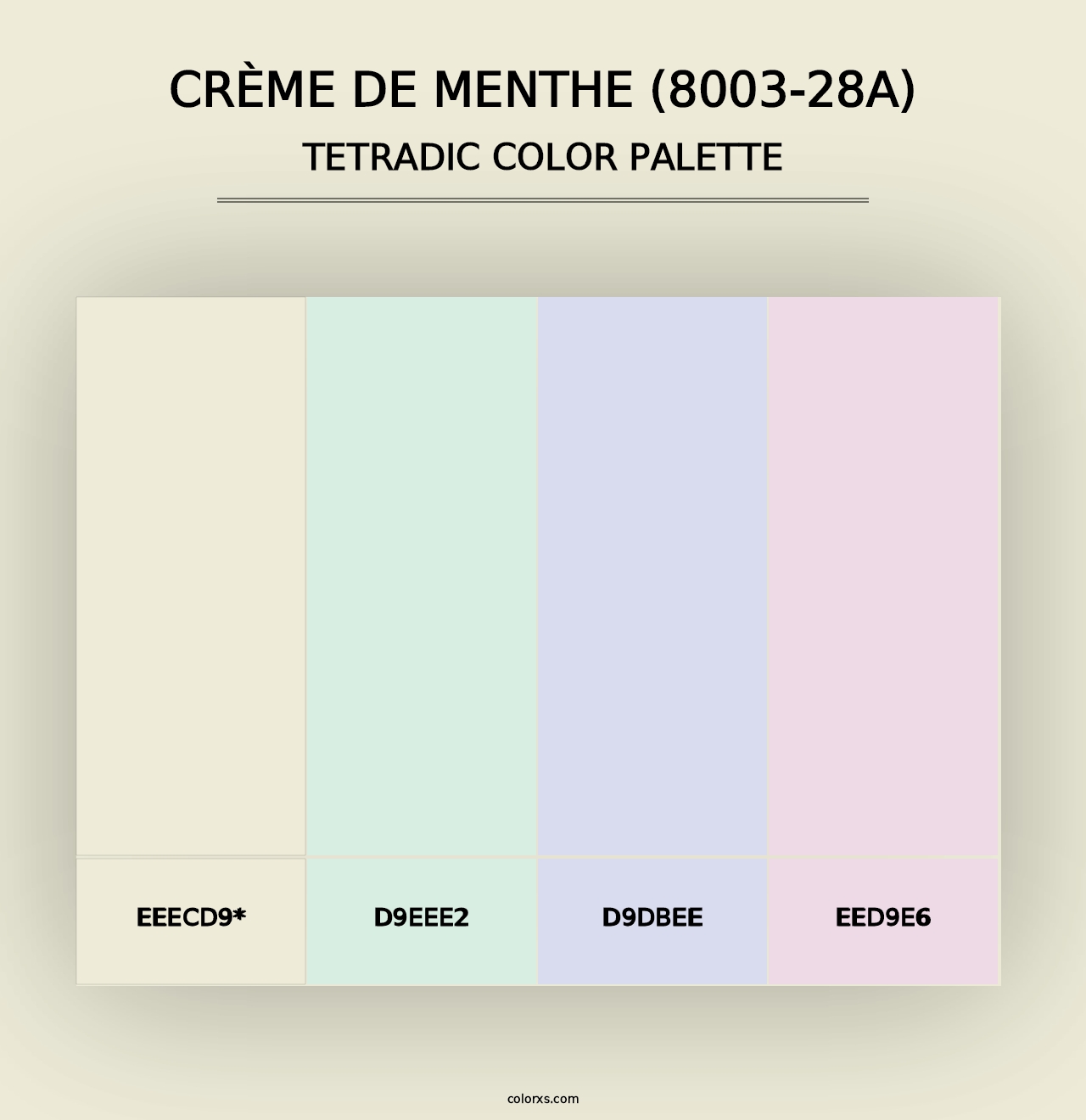 Crème de Menthe (8003-28A) - Tetradic Color Palette