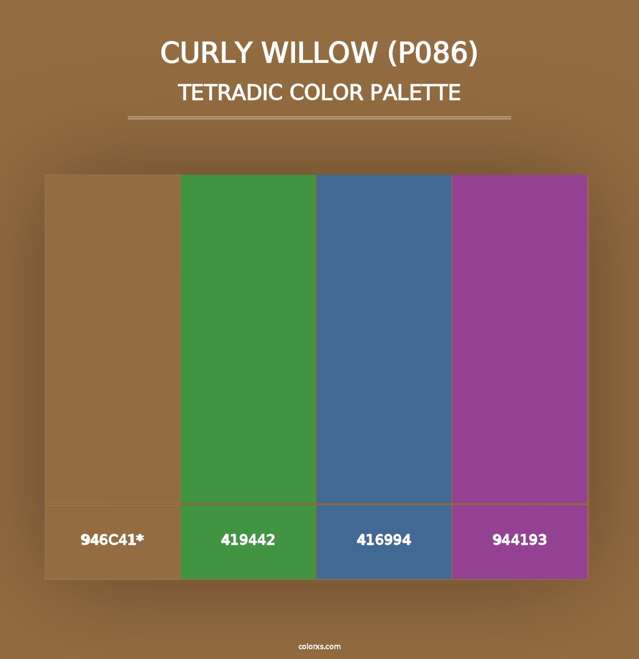 Curly Willow (P086) - Tetradic Color Palette