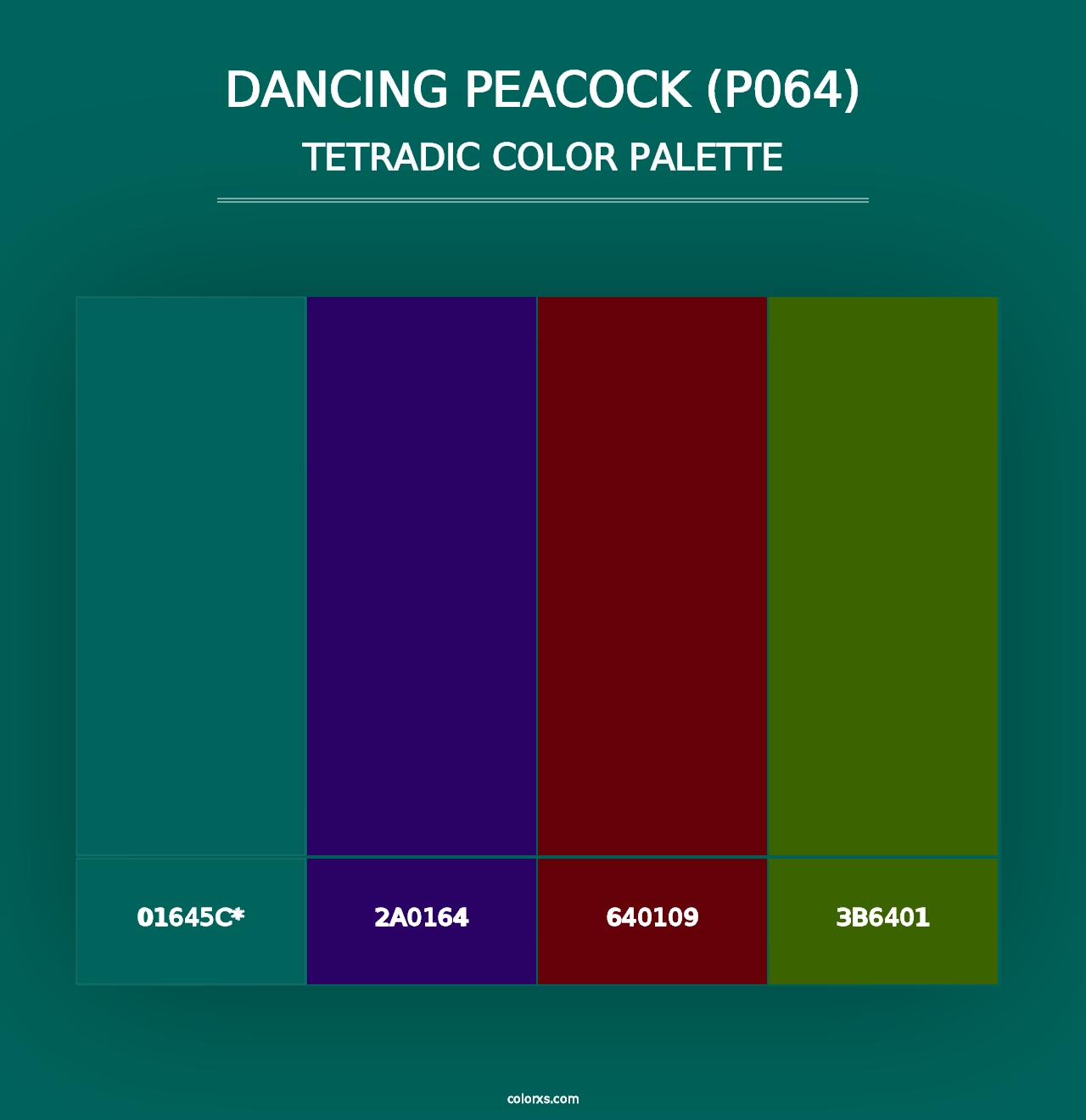 Dancing Peacock (P064) - Tetradic Color Palette