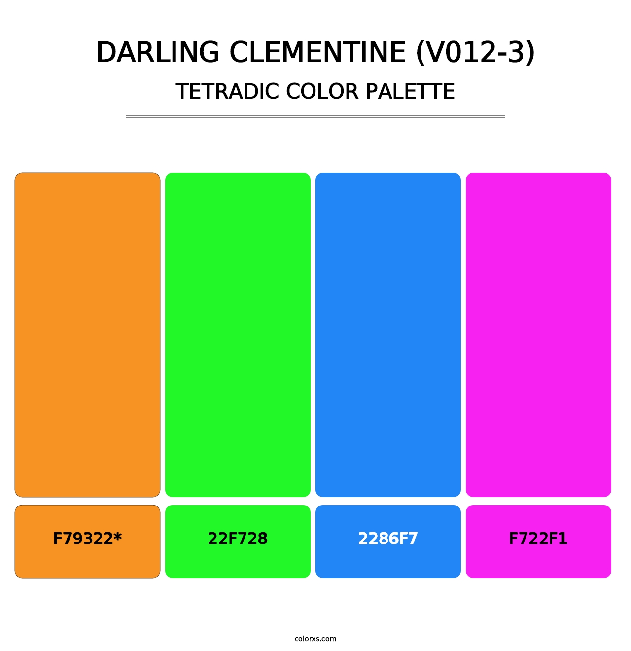 Darling Clementine (V012-3) - Tetradic Color Palette