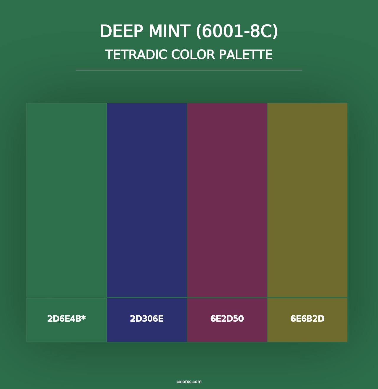 Deep Mint (6001-8C) - Tetradic Color Palette