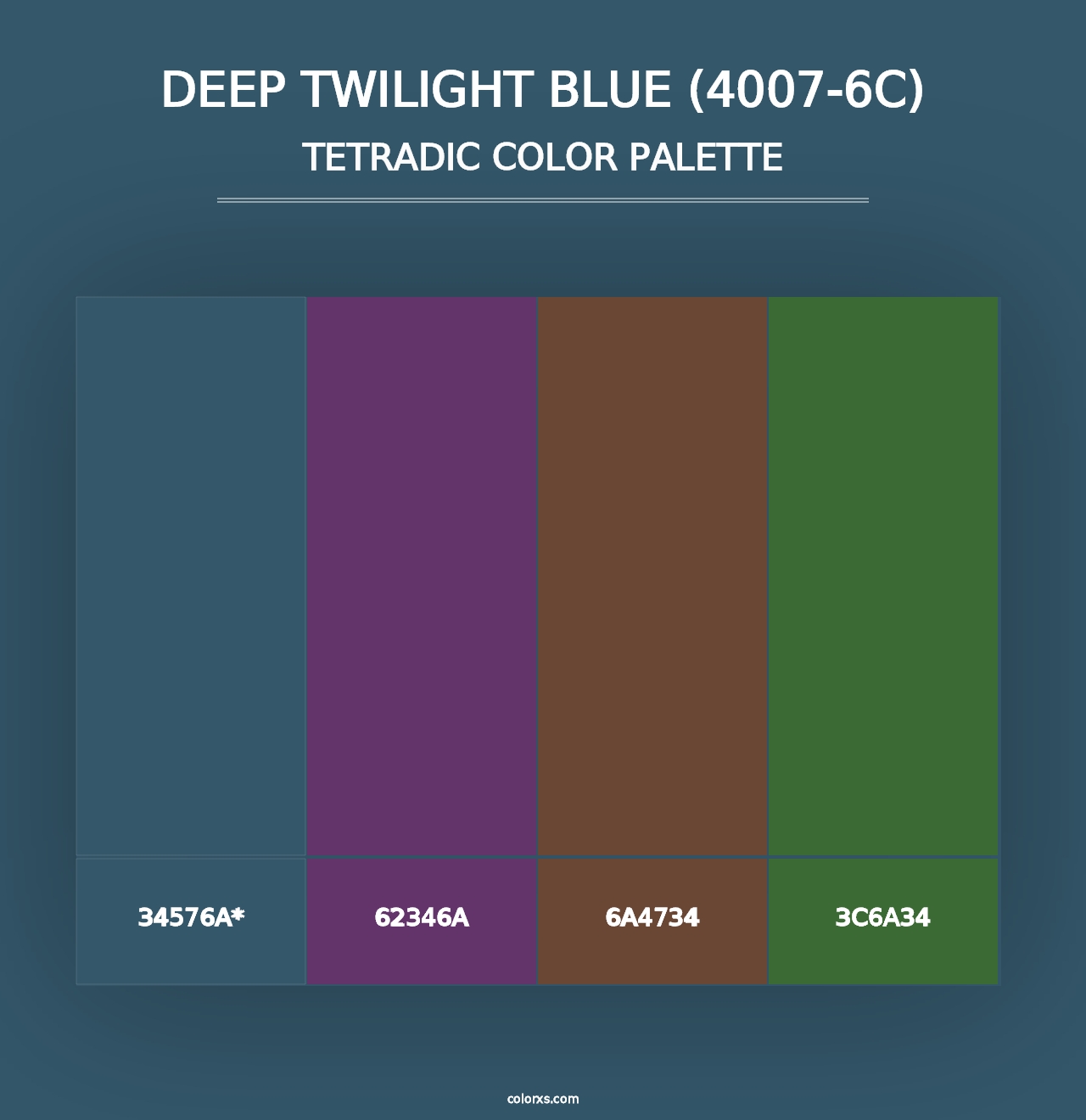 Deep Twilight Blue (4007-6C) - Tetradic Color Palette