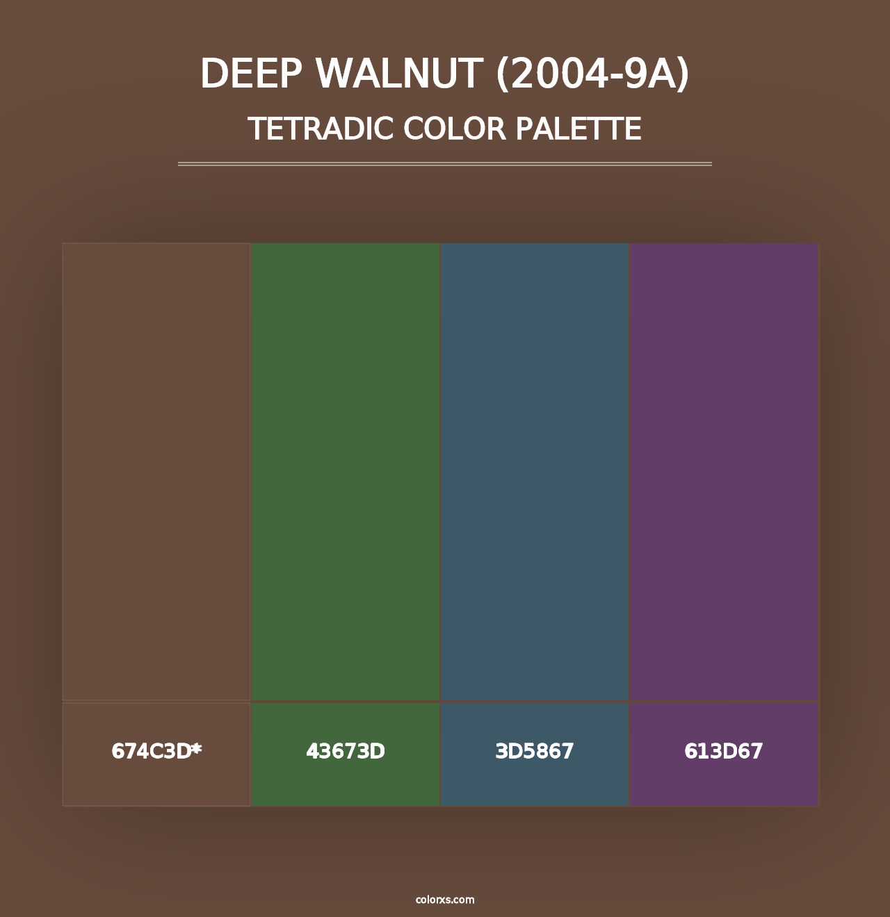 Deep Walnut (2004-9A) - Tetradic Color Palette