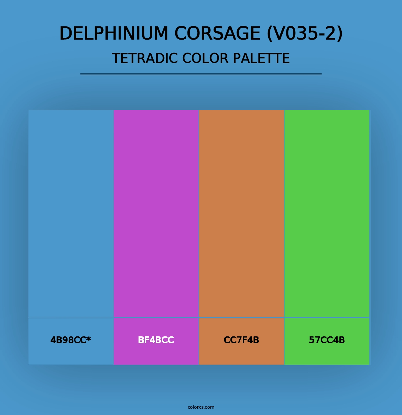 Delphinium Corsage (V035-2) - Tetradic Color Palette