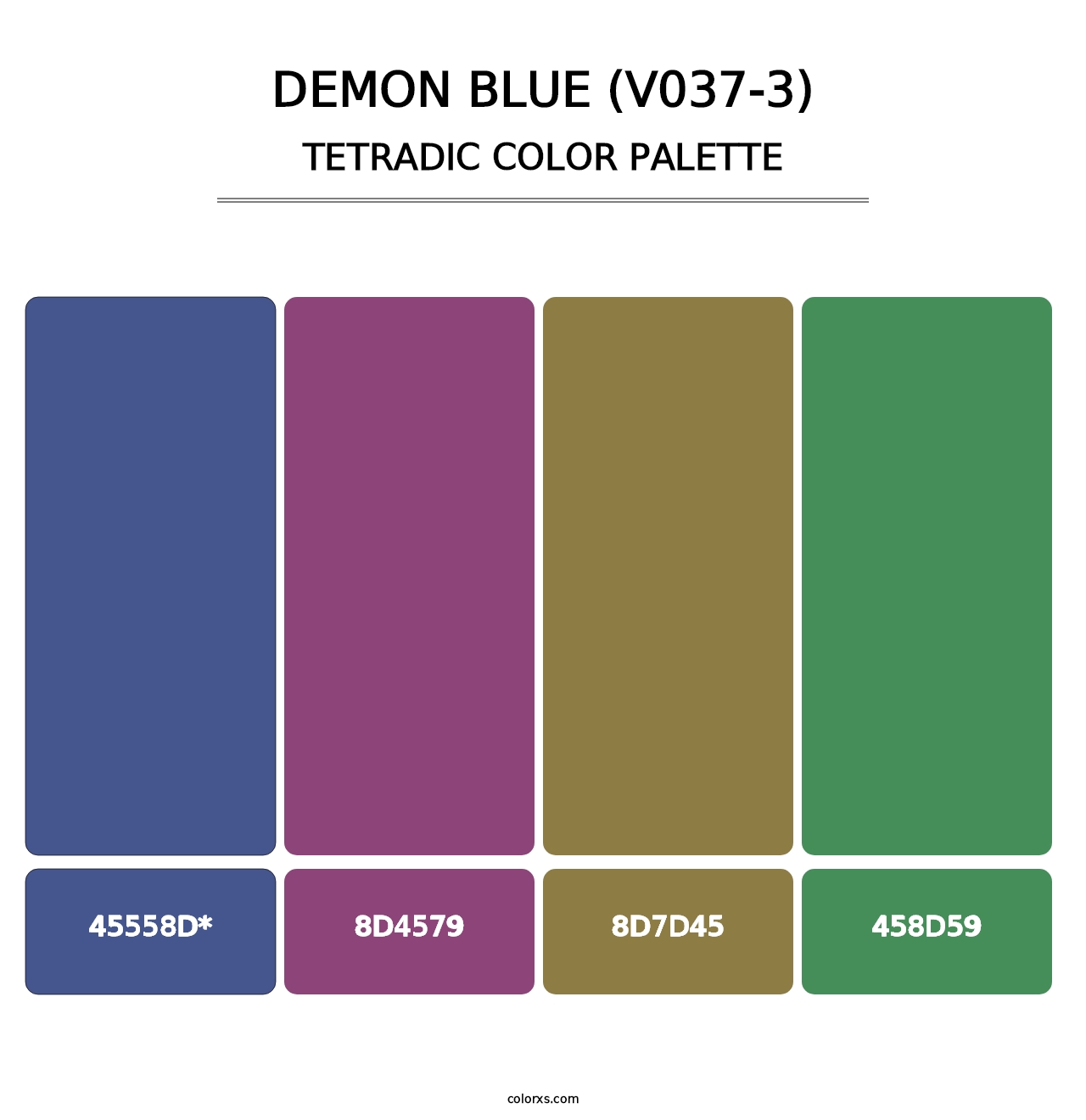 Demon Blue (V037-3) - Tetradic Color Palette