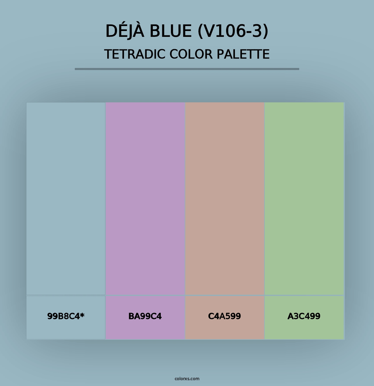 Déjà Blue (V106-3) - Tetradic Color Palette