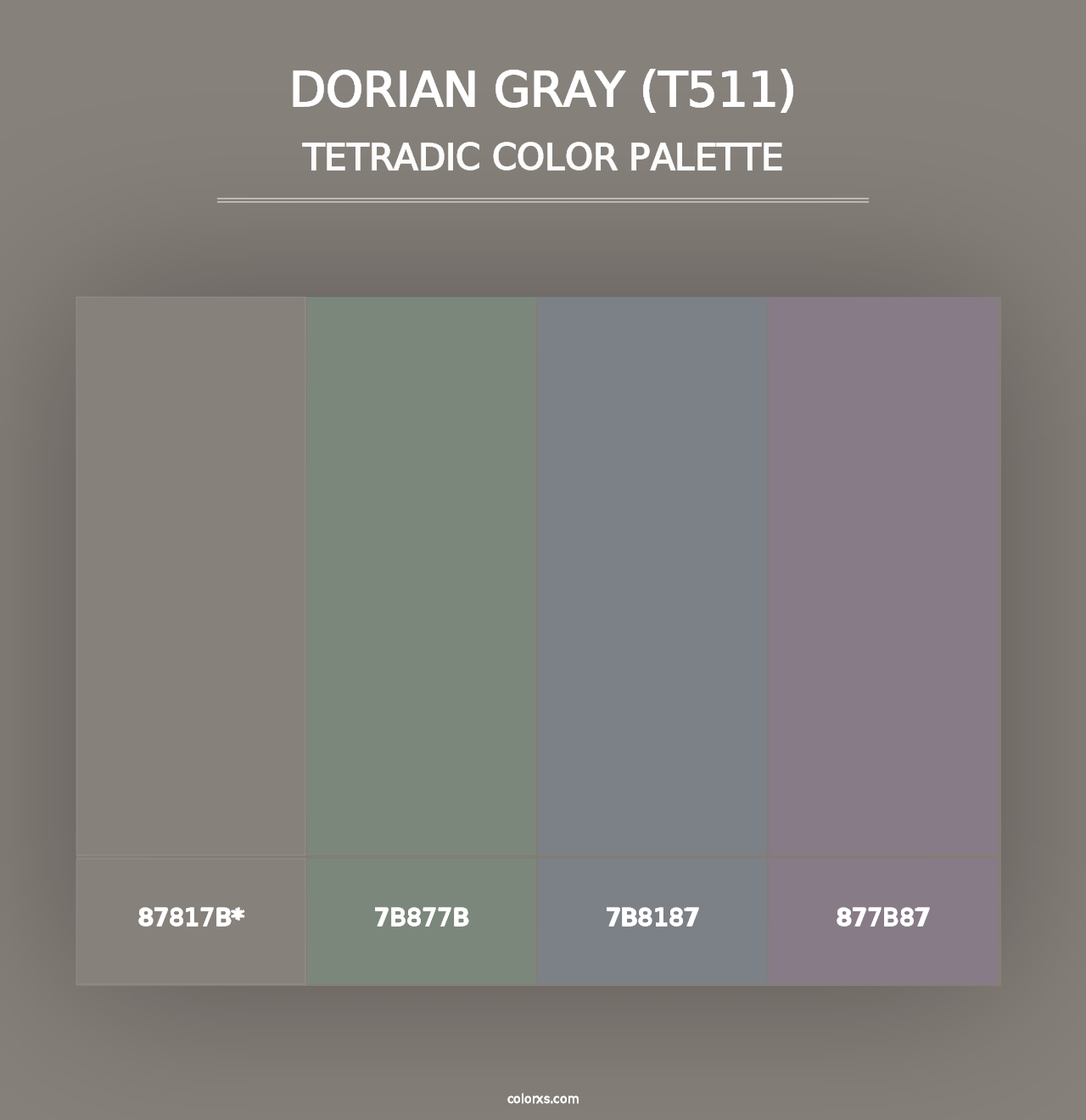 Dorian Gray (T511) - Tetradic Color Palette