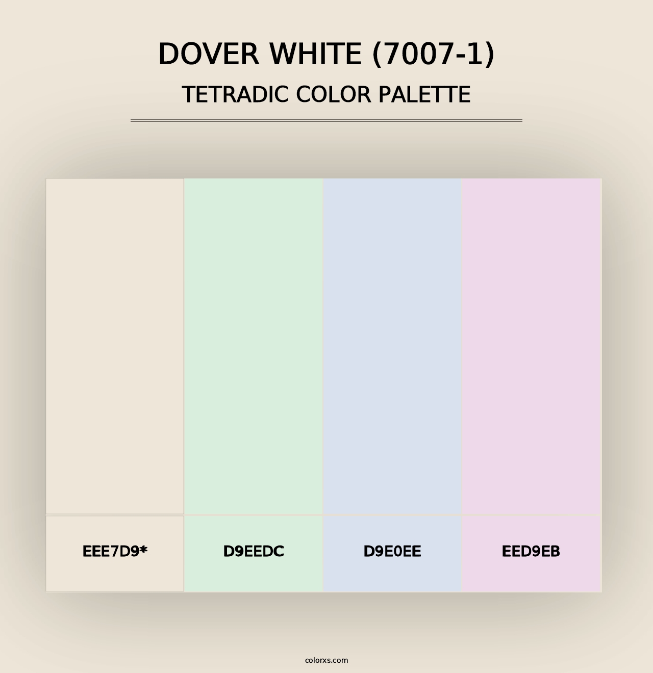 Dover White (7007-1) - Tetradic Color Palette