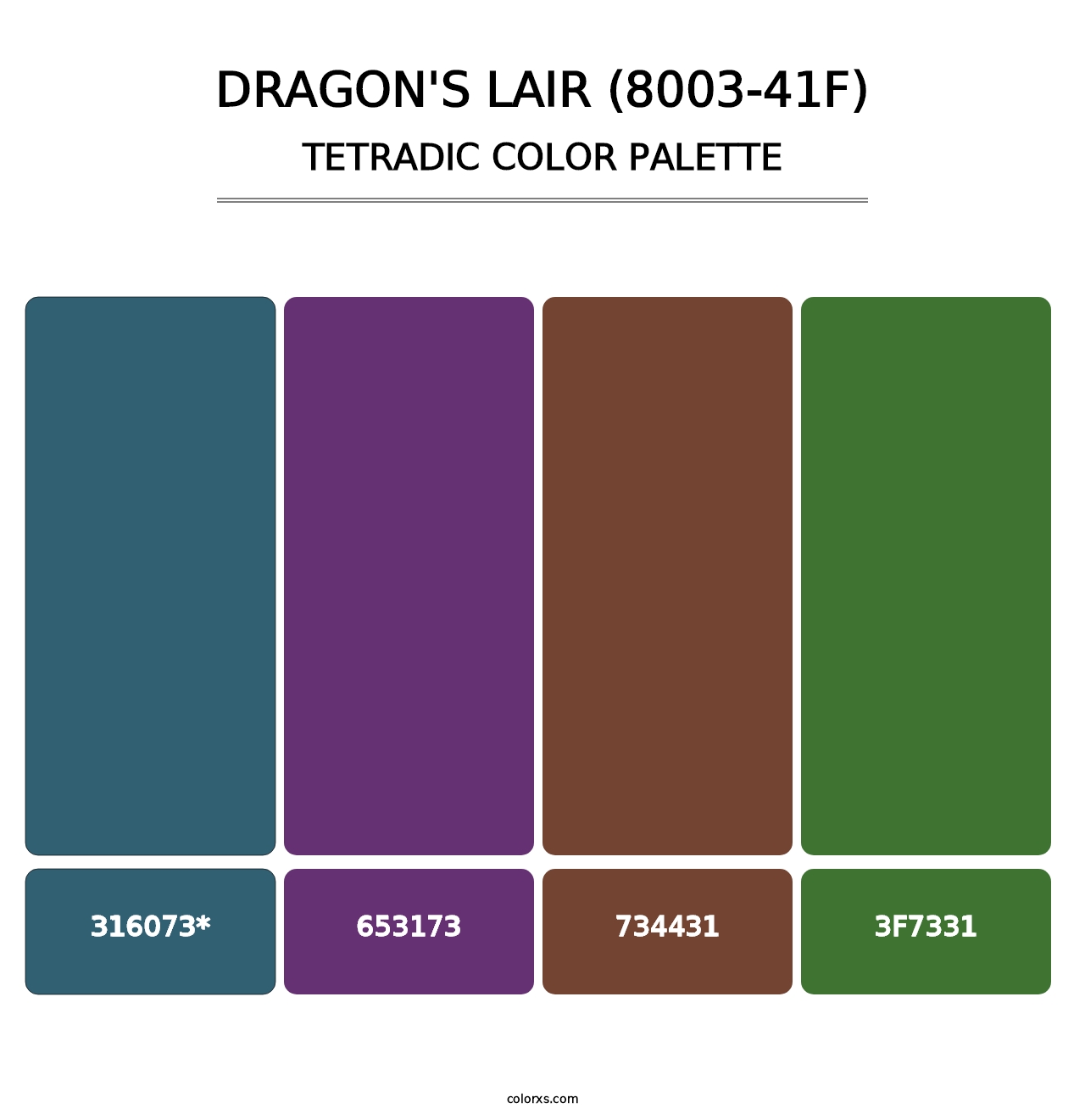 Dragon's Lair (8003-41F) - Tetradic Color Palette