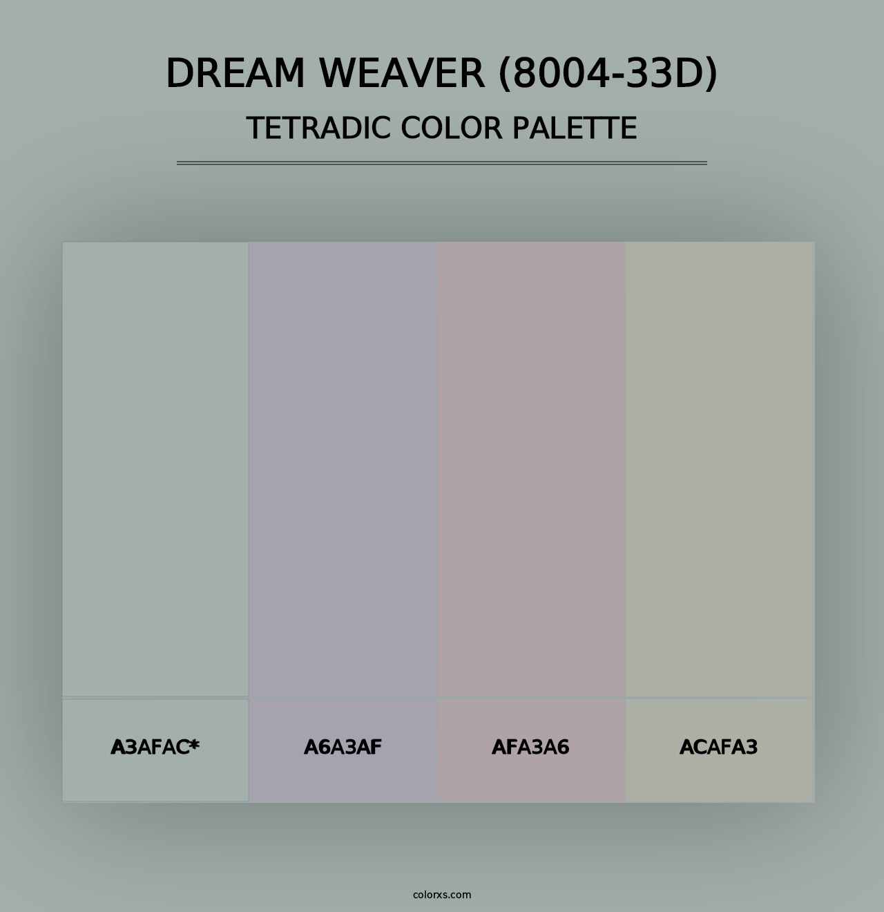 Dream Weaver (8004-33D) - Tetradic Color Palette