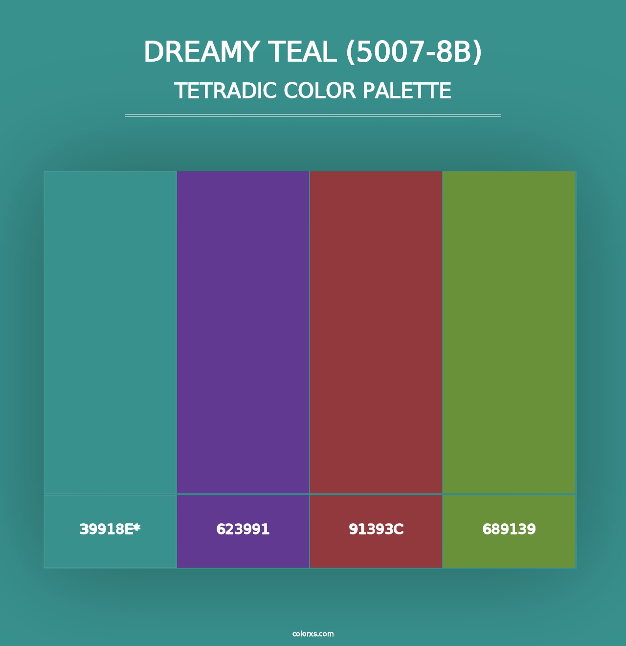 Dreamy Teal (5007-8B) - Tetradic Color Palette