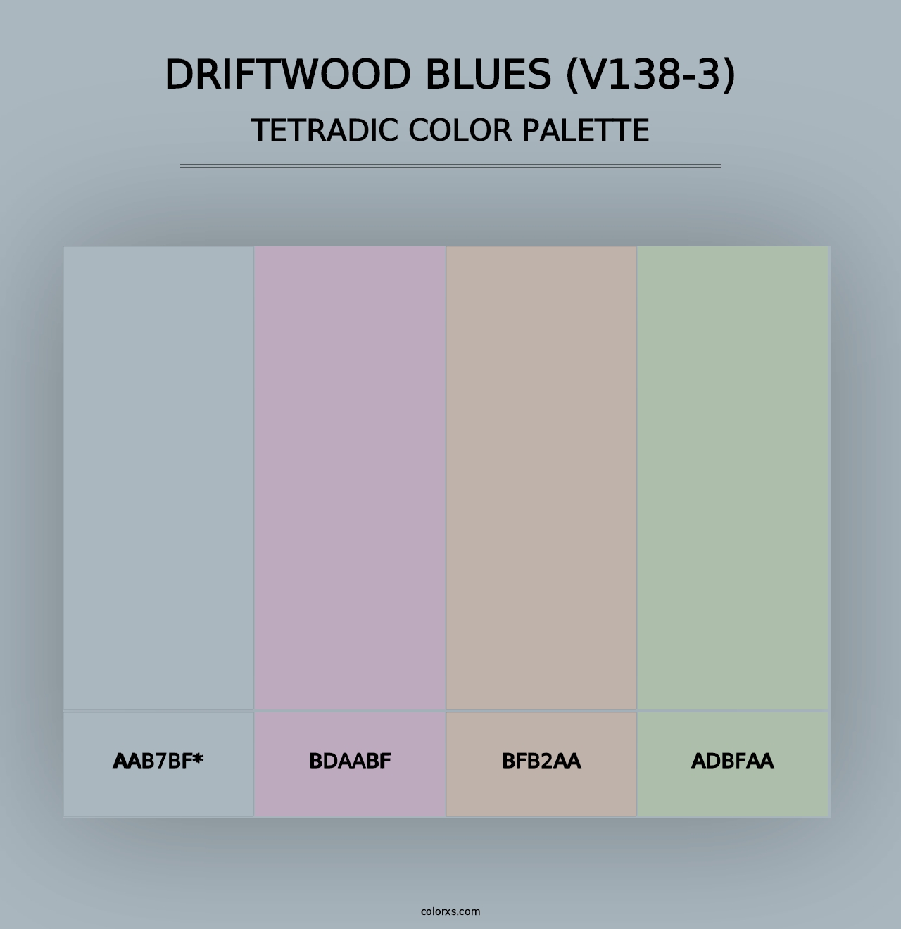 Driftwood Blues (V138-3) - Tetradic Color Palette