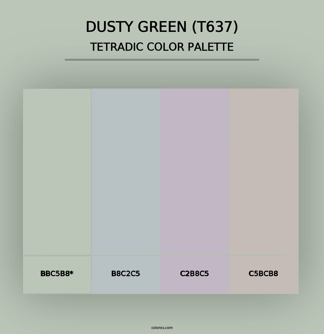 Dusty Green (T637) - Tetradic Color Palette