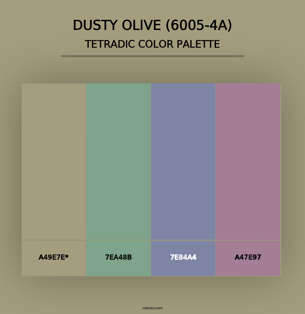 Dusty Olive (6005-4A) - Tetradic Color Palette