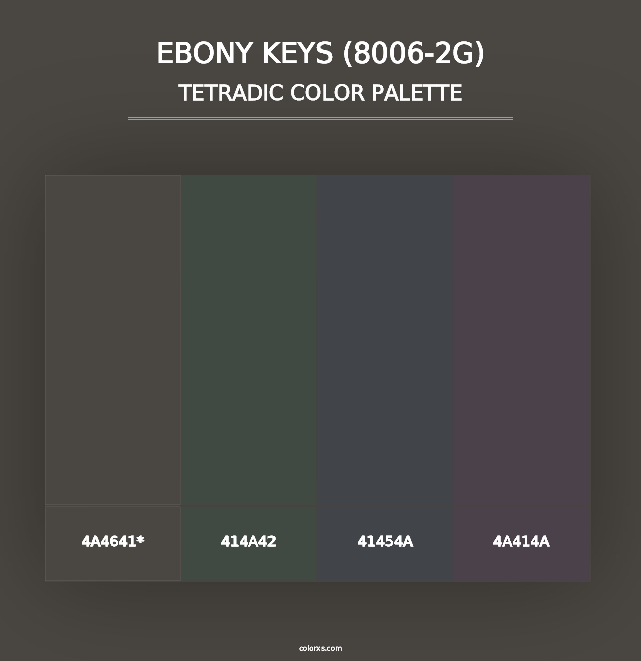 Ebony Keys (8006-2G) - Tetradic Color Palette