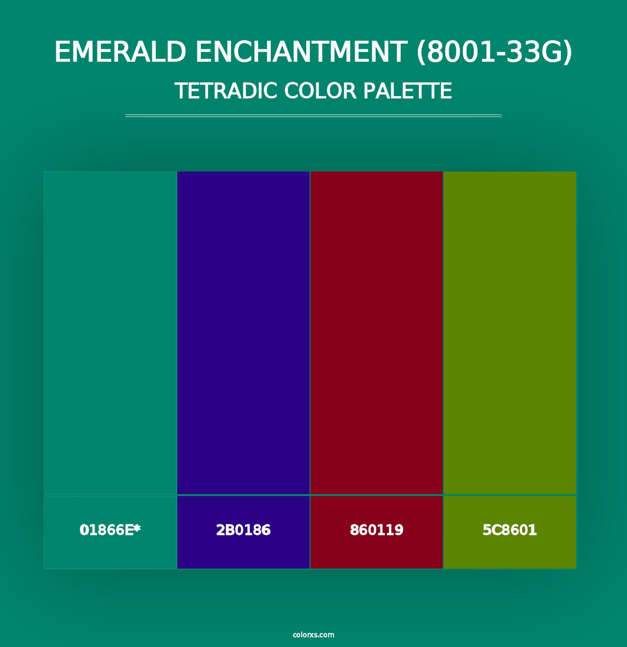 Emerald Enchantment (8001-33G) - Tetradic Color Palette