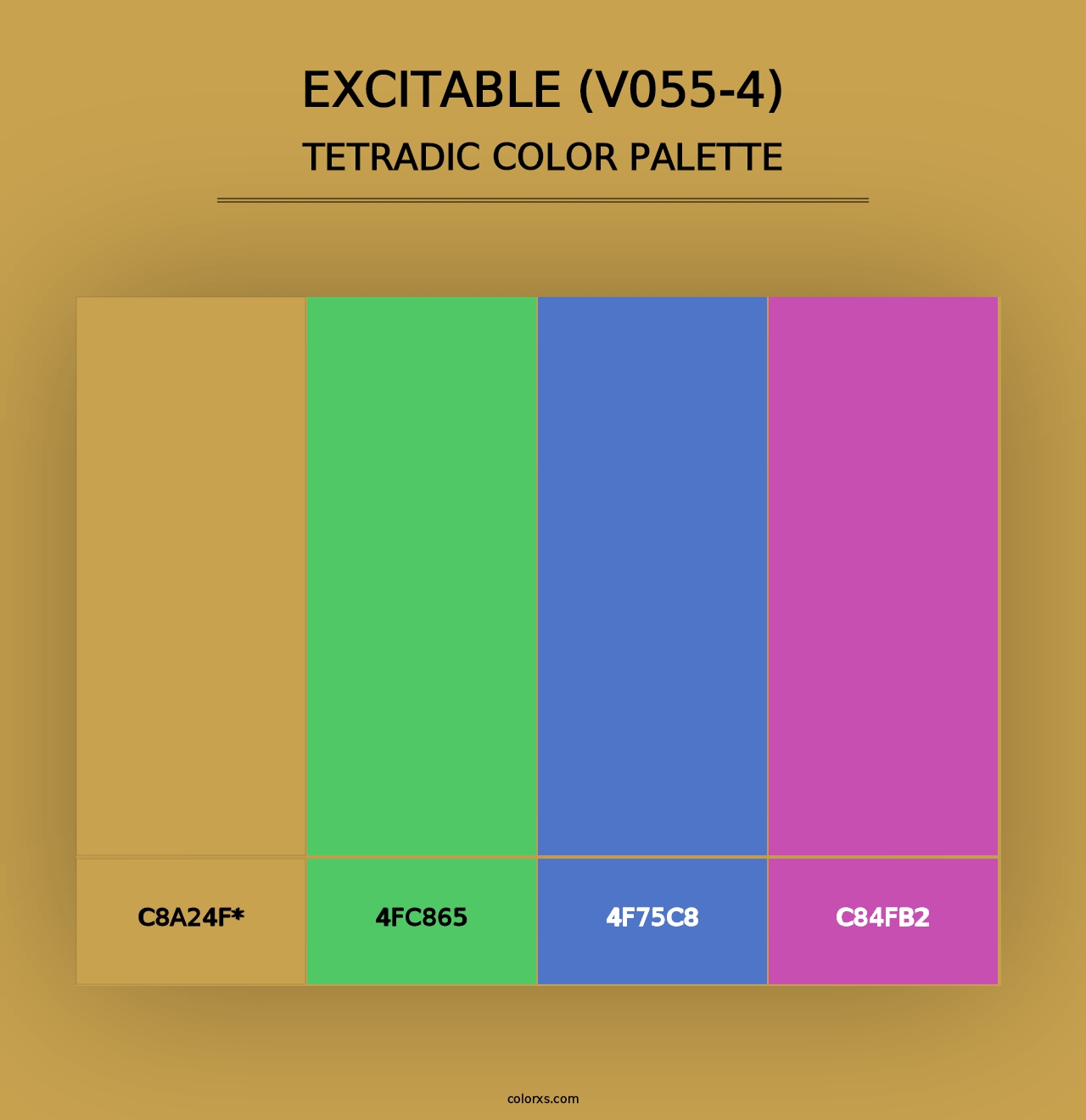 Excitable (V055-4) - Tetradic Color Palette