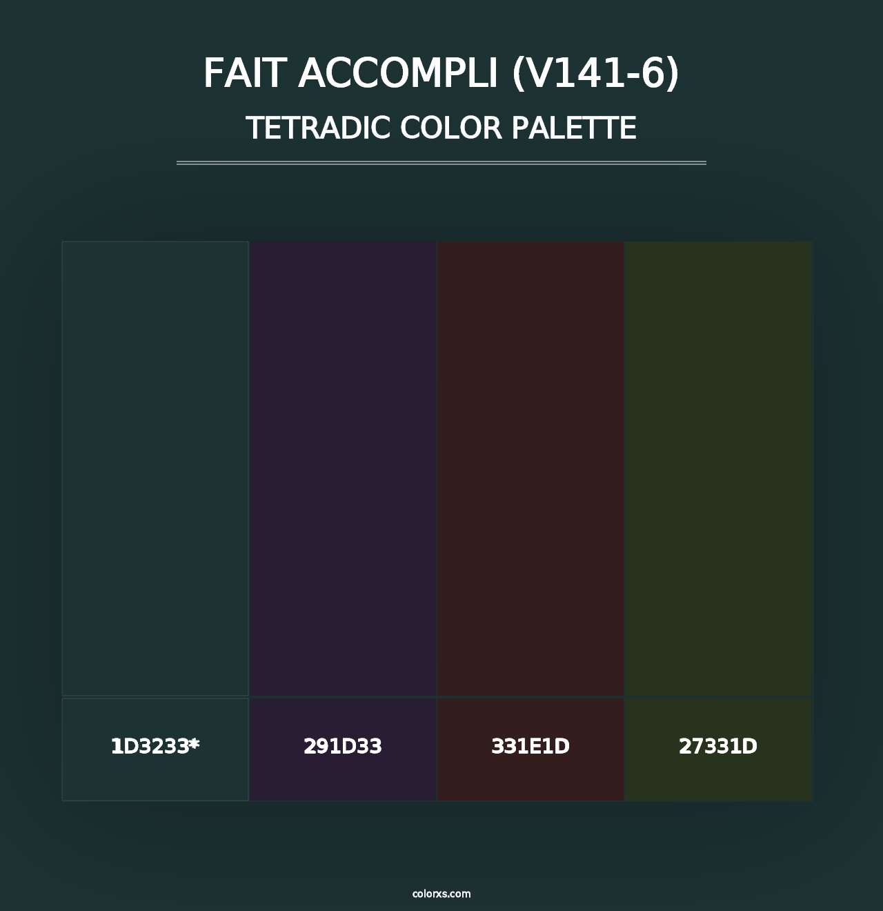 Fait Accompli (V141-6) - Tetradic Color Palette