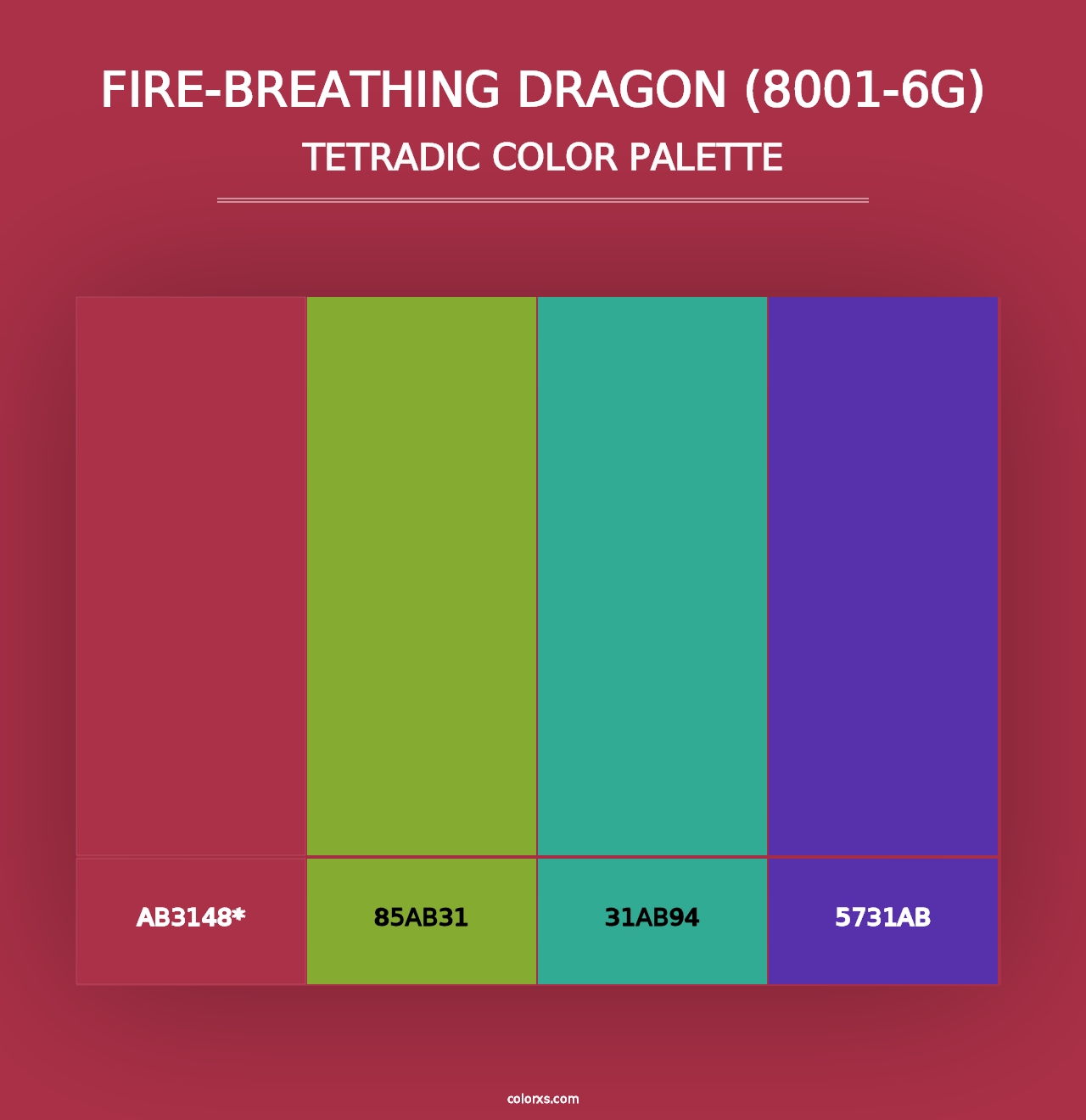 Fire-Breathing Dragon (8001-6G) - Tetradic Color Palette