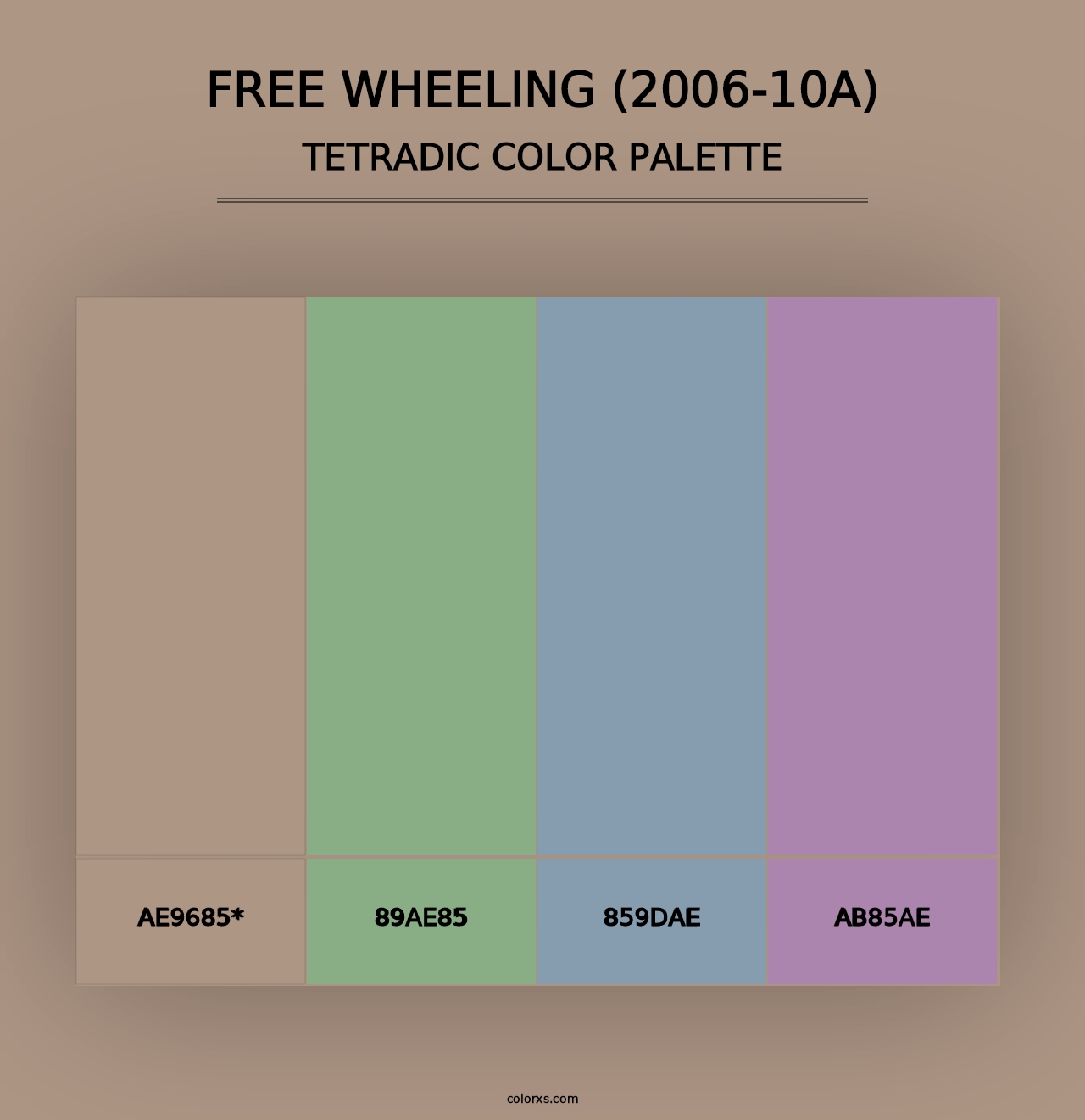 Free Wheeling (2006-10A) - Tetradic Color Palette