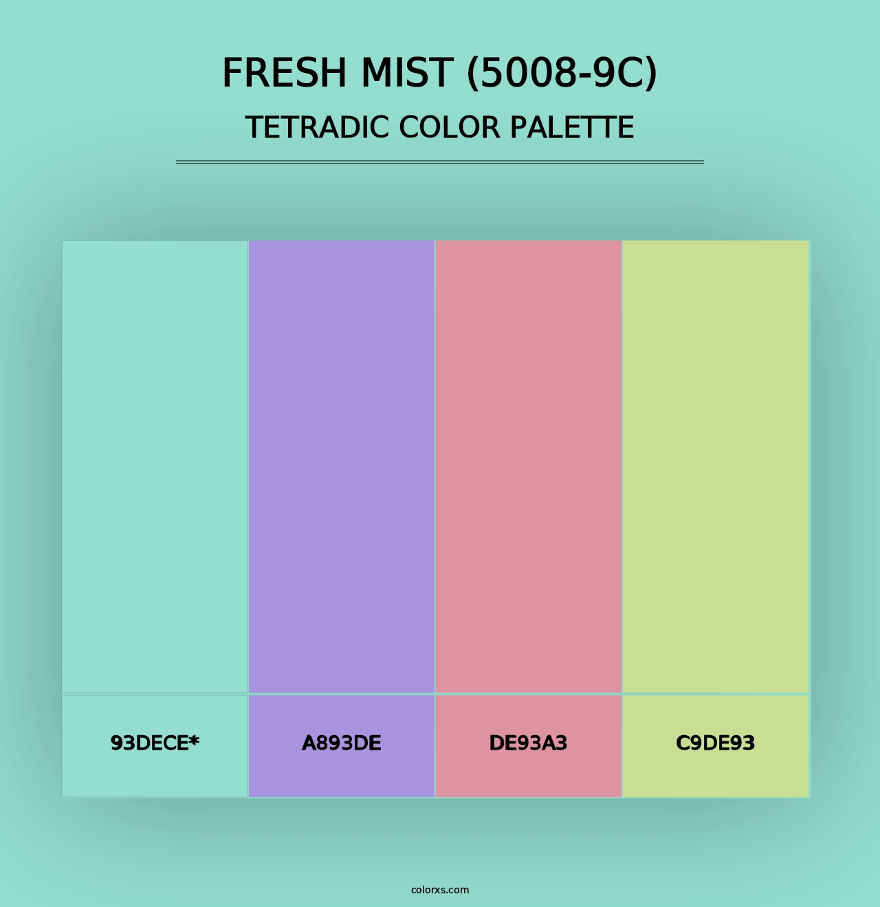 Fresh Mist (5008-9C) - Tetradic Color Palette