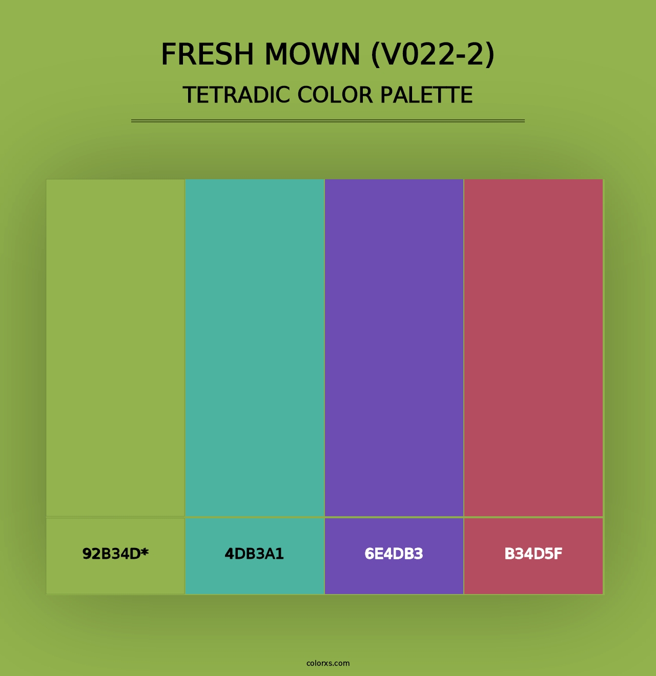 Fresh Mown (V022-2) - Tetradic Color Palette