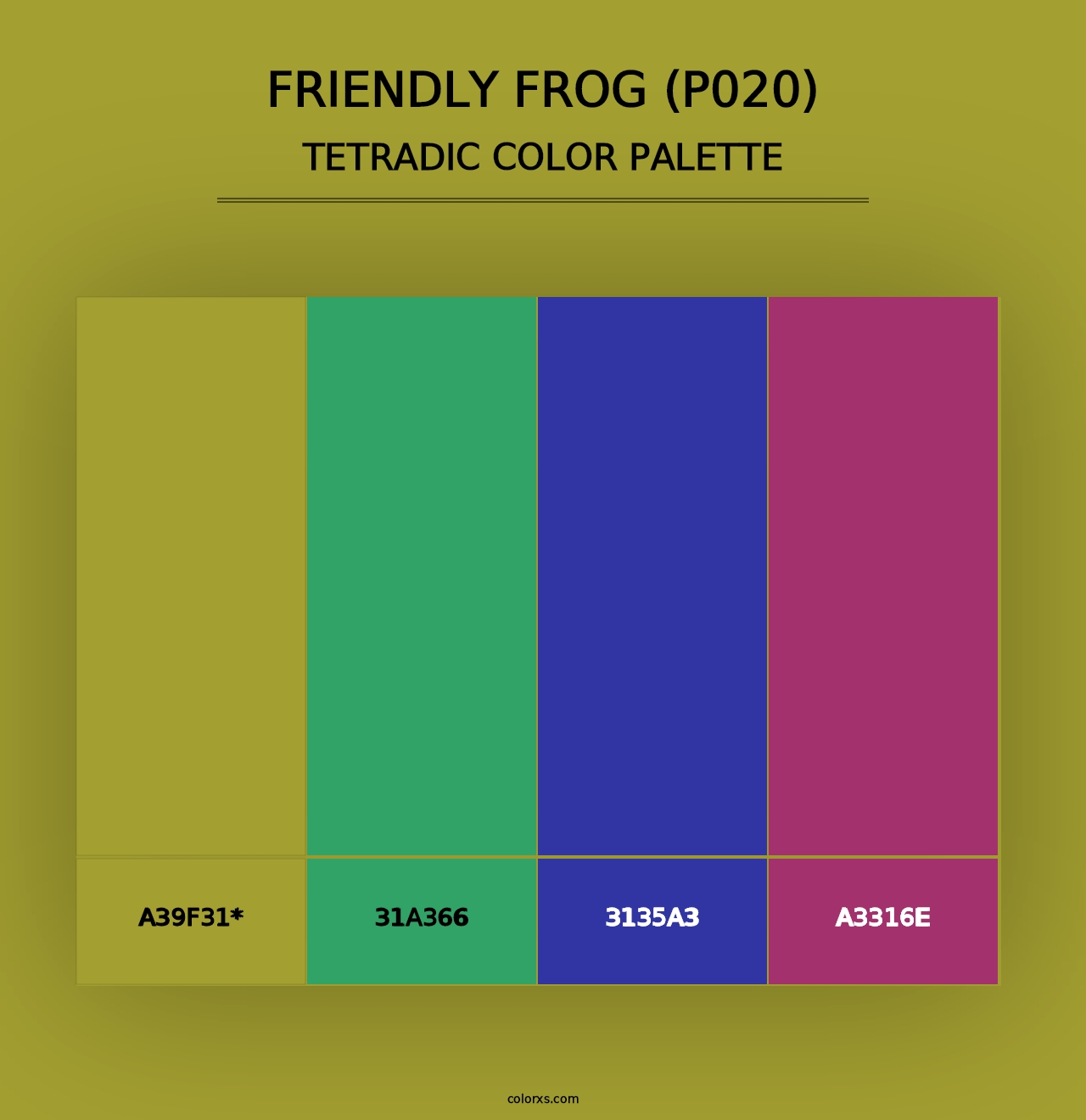 Friendly Frog (P020) - Tetradic Color Palette