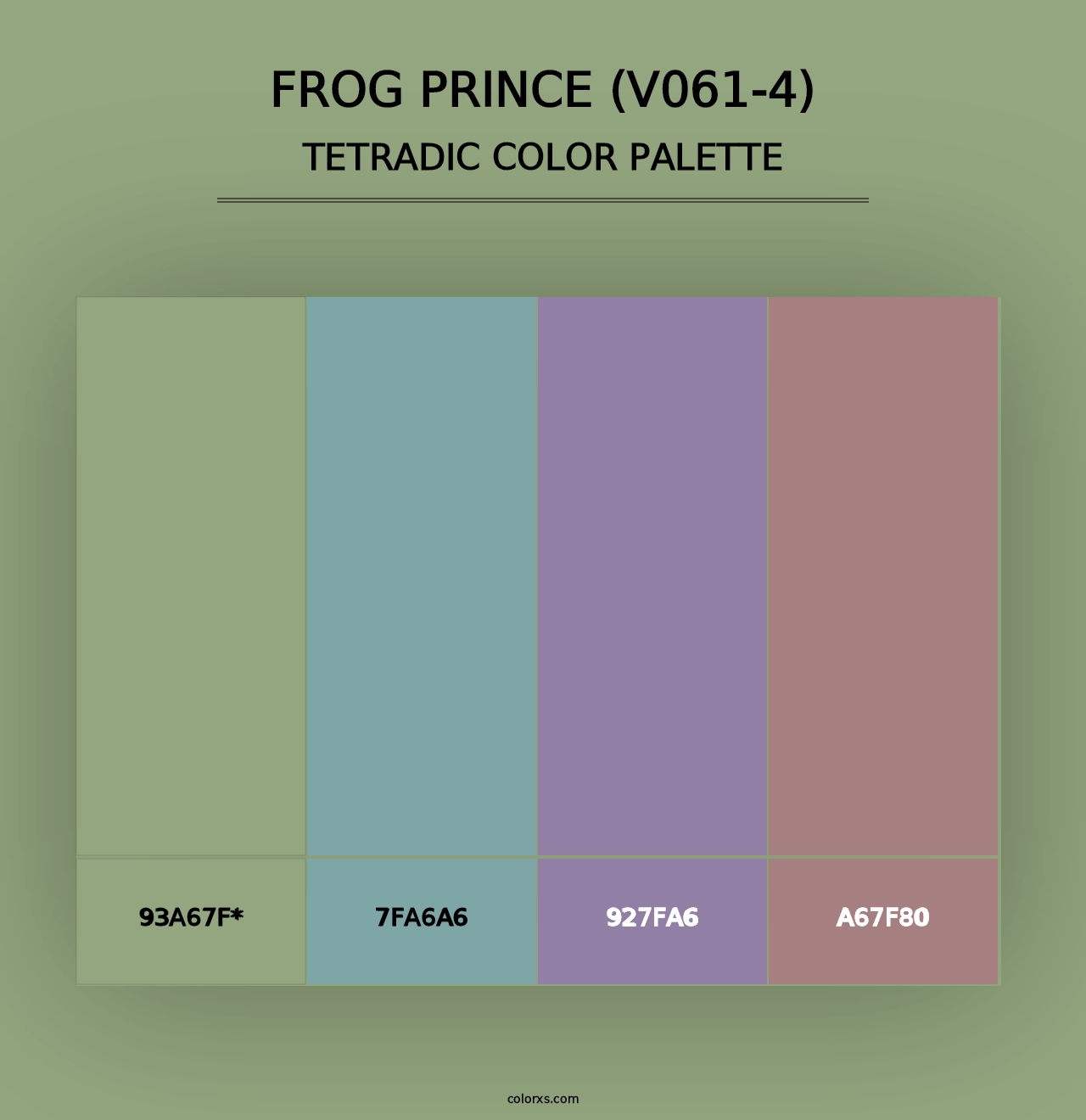 Frog Prince (V061-4) - Tetradic Color Palette