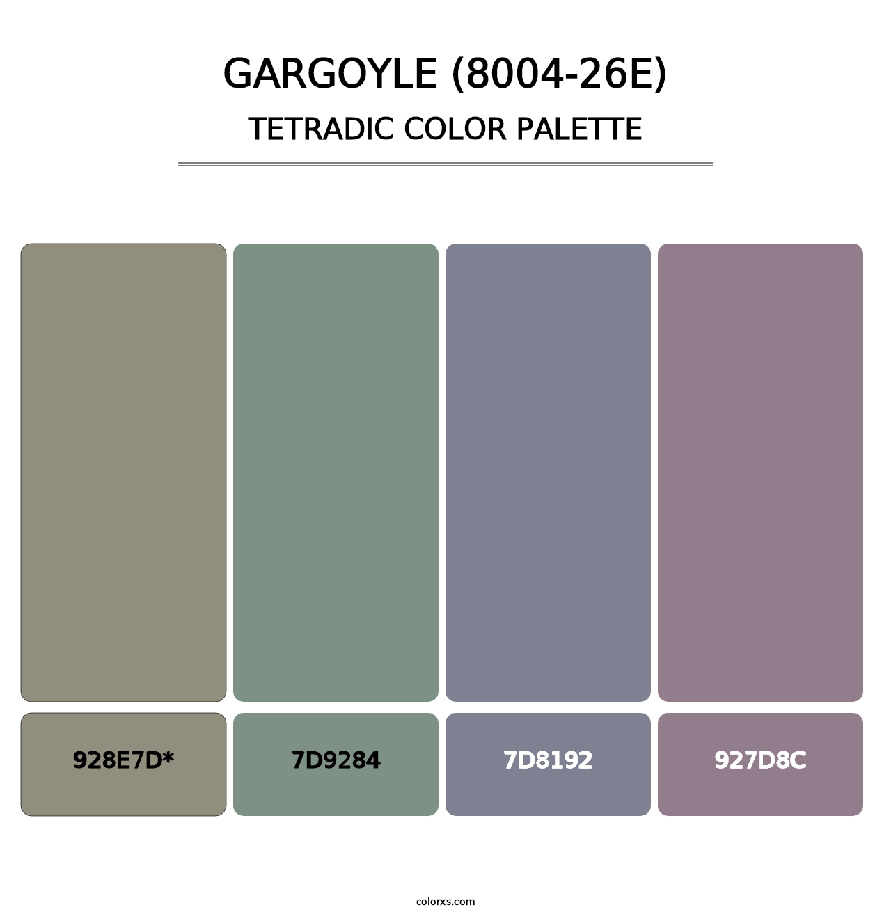 Gargoyle (8004-26E) - Tetradic Color Palette