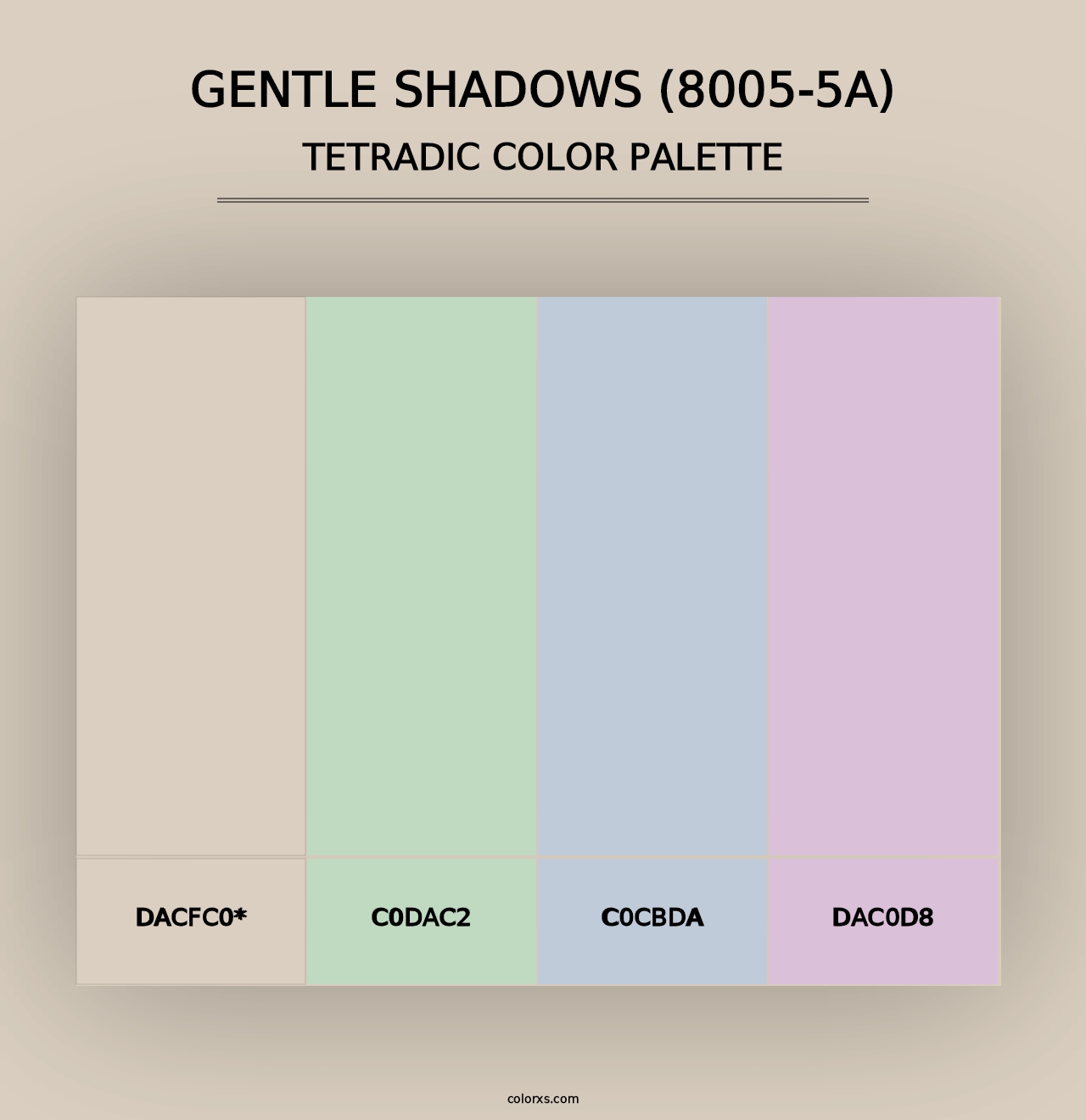 Gentle Shadows (8005-5A) - Tetradic Color Palette