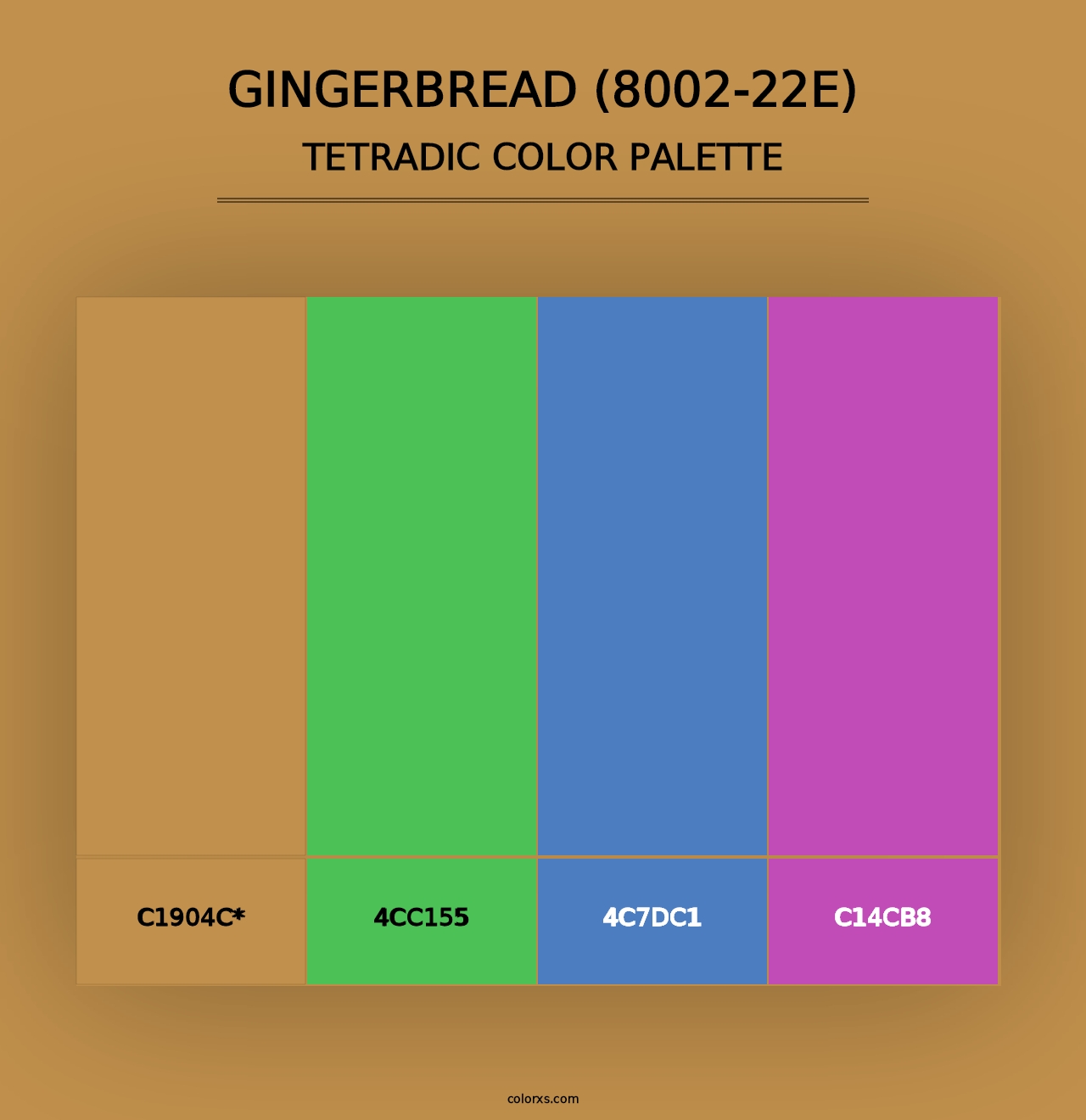 Gingerbread (8002-22E) - Tetradic Color Palette