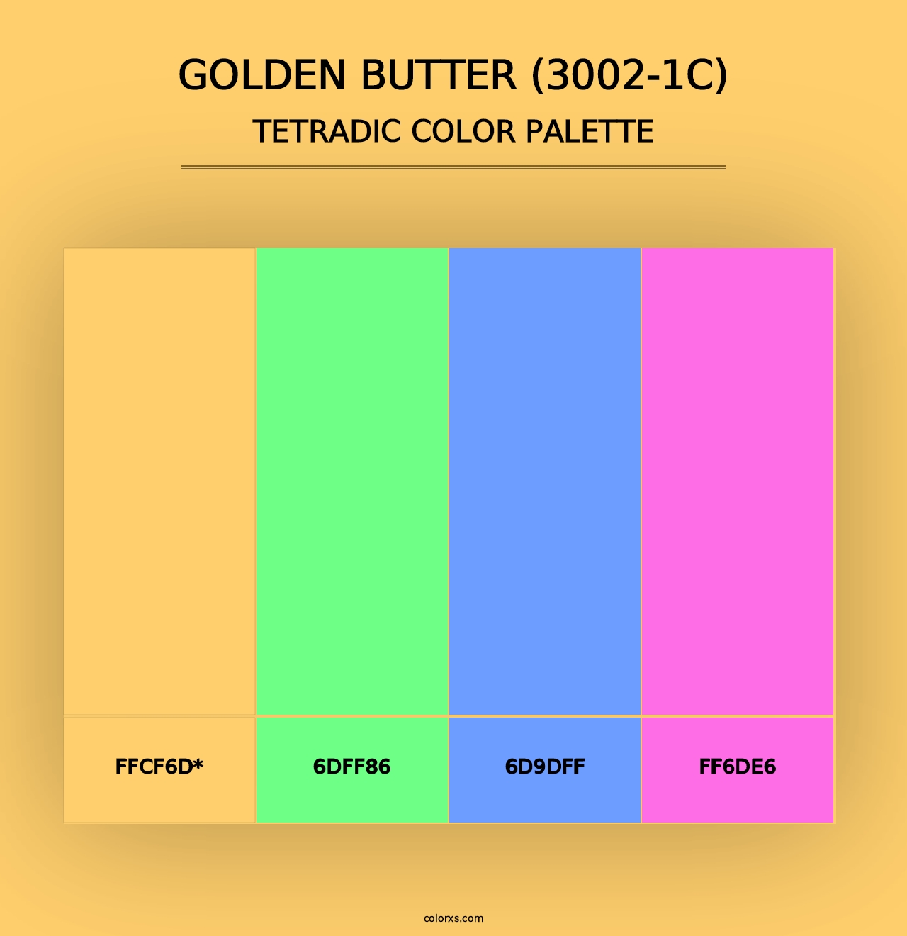 Golden Butter (3002-1C) - Tetradic Color Palette