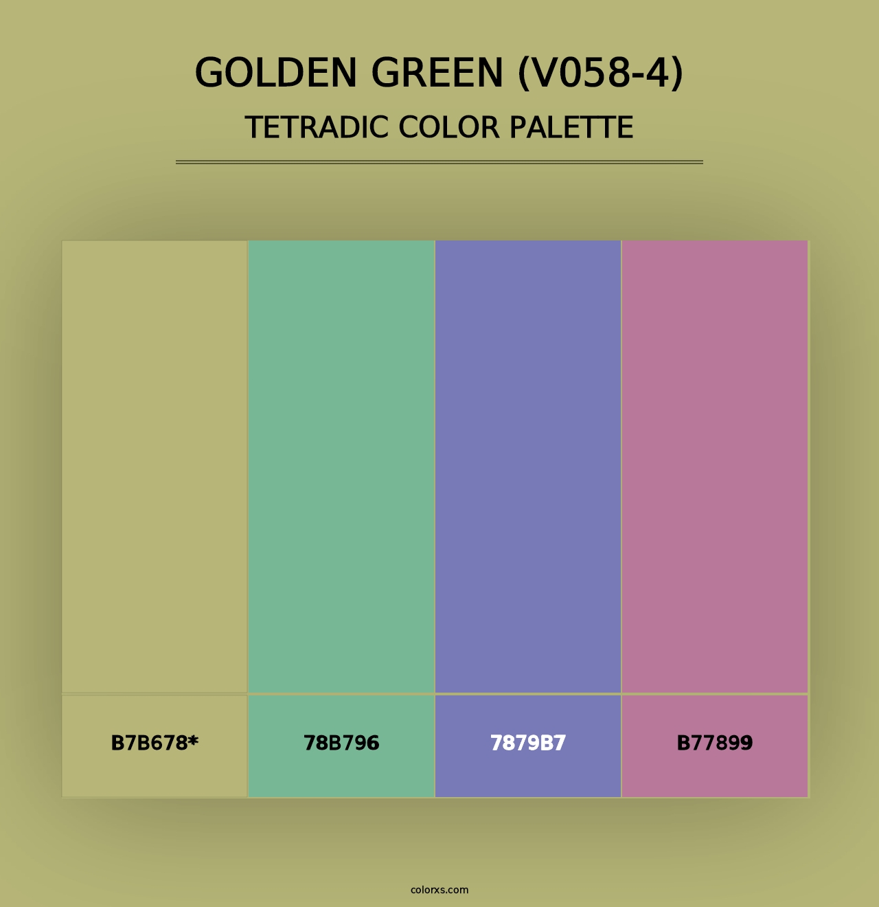 Golden Green (V058-4) - Tetradic Color Palette