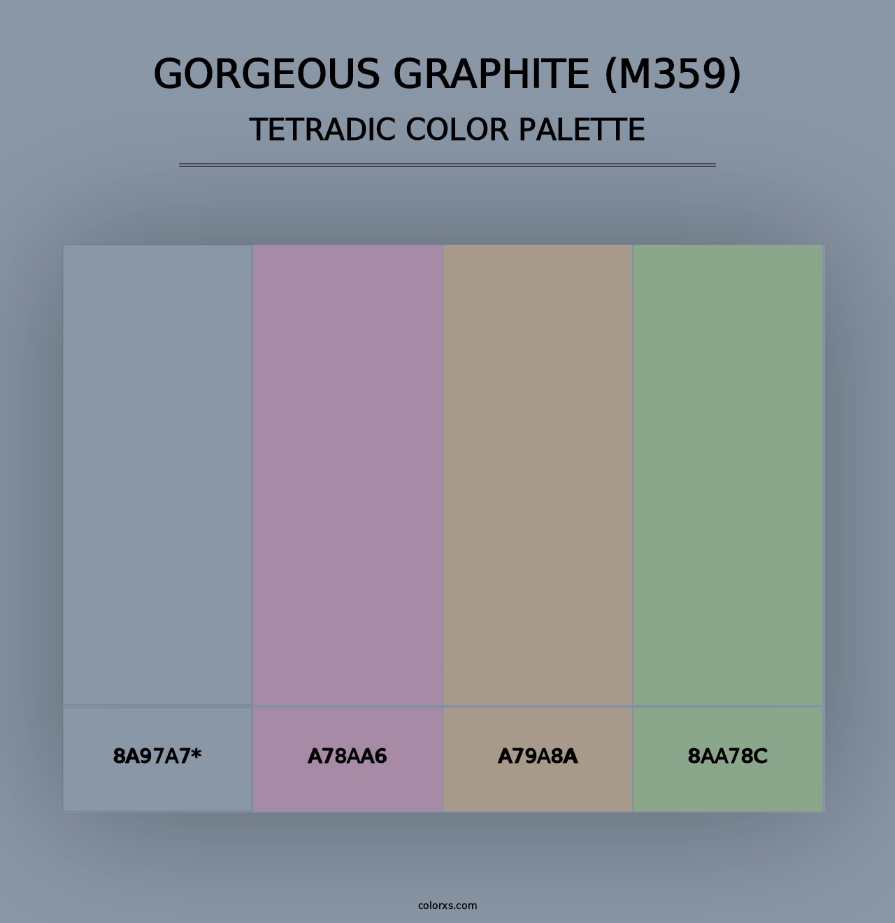 Gorgeous Graphite (M359) - Tetradic Color Palette