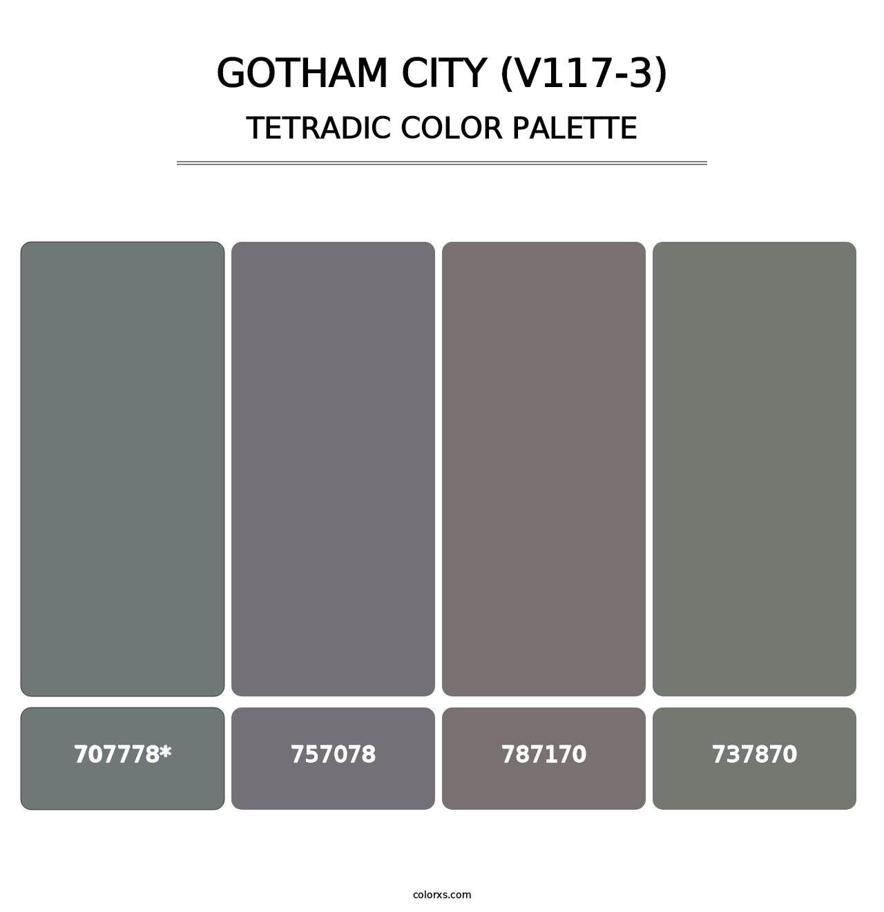 Gotham City (V117-3) - Tetradic Color Palette