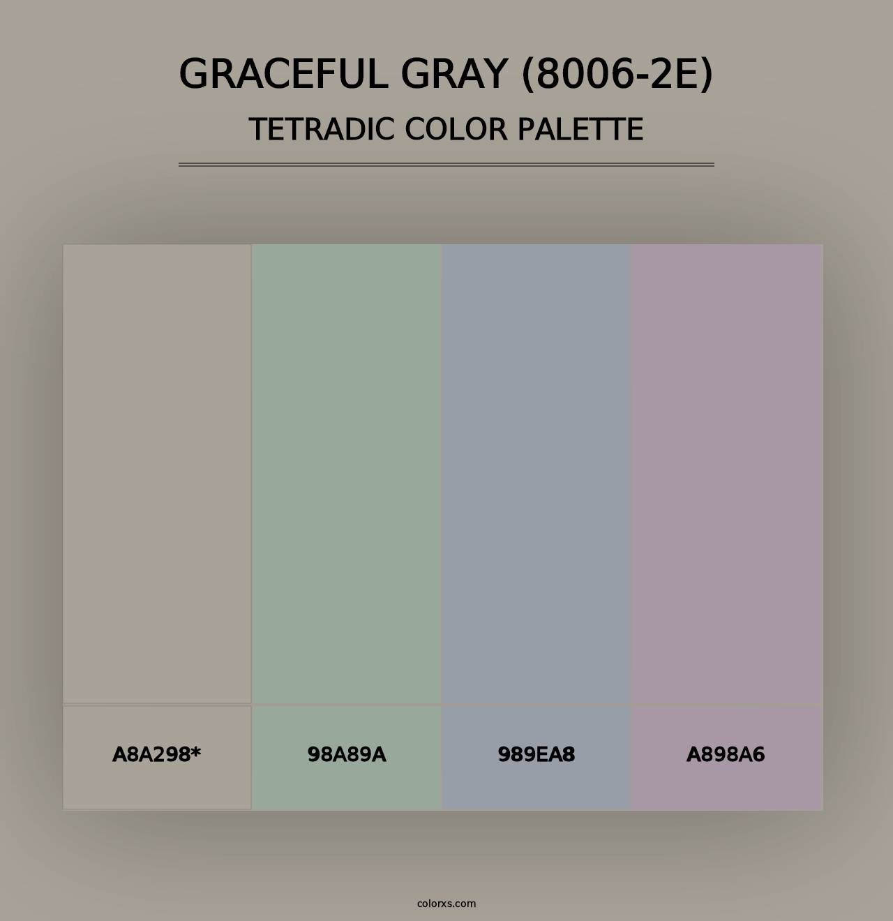 Graceful Gray (8006-2E) - Tetradic Color Palette